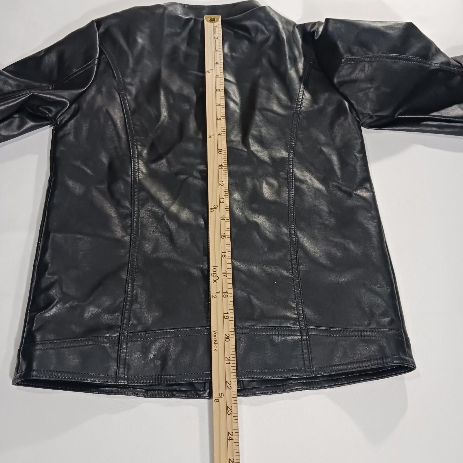 Other LJYH Jacket Women's Faux Leather Pleated Elbow T11-12 Black Size ONE SIZE - 7 Thumbnail