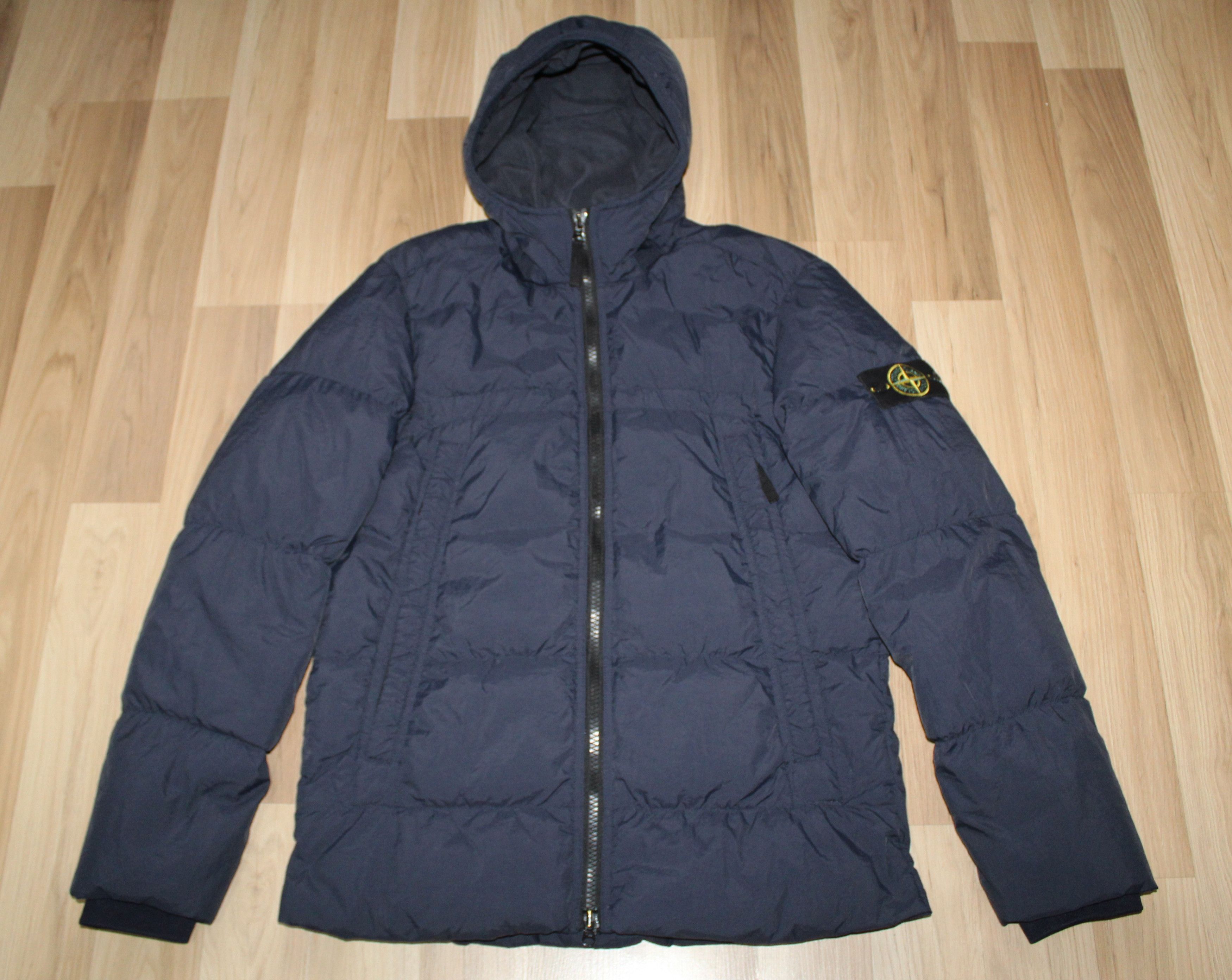 image of Stone Island Garment Dyed Crinkle Reps Ny Down Puffer Jacket in Navy, Men's (Size Medium)