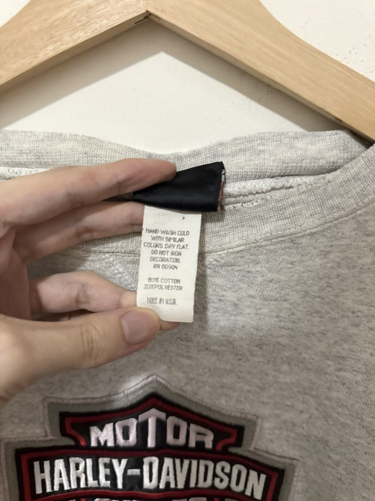 Harley Davidson Vintage 90s Distressed Harley Davidson Chunky Sweatshirt Size US XL / EU 56 / 4 - 6 Thumbnail