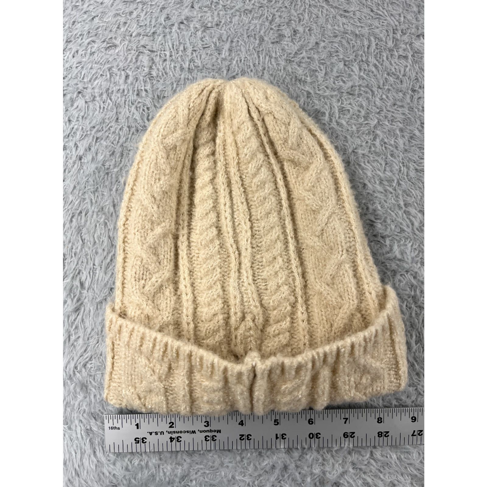 Vintage Target Beanie Womens One Size Ivory Cable Knit Acrylic Polyester Blend Ski Hat Size ONE SIZE - 3 Thumbnail
