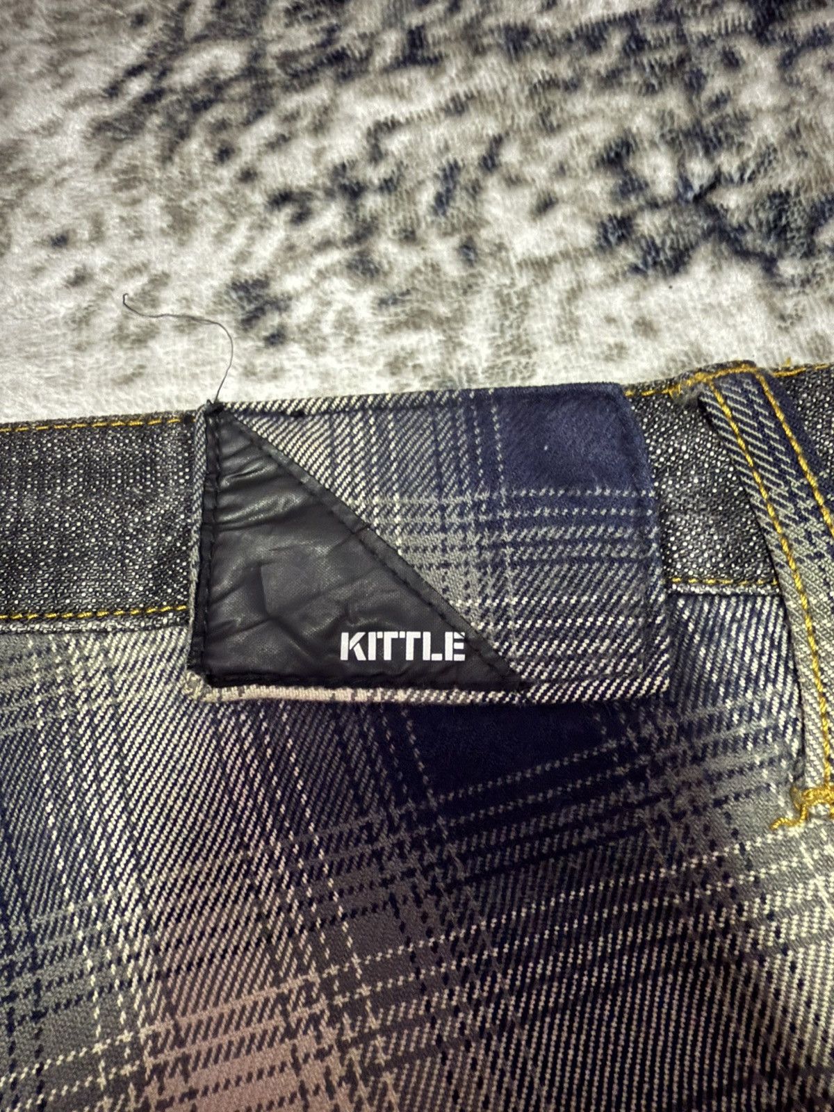Junya Watanabe Kittle Japan Hybrid Shadow Plaid Overdyed Denim Loose jeans Size US 34 / EU 50 - 12 Thumbnail