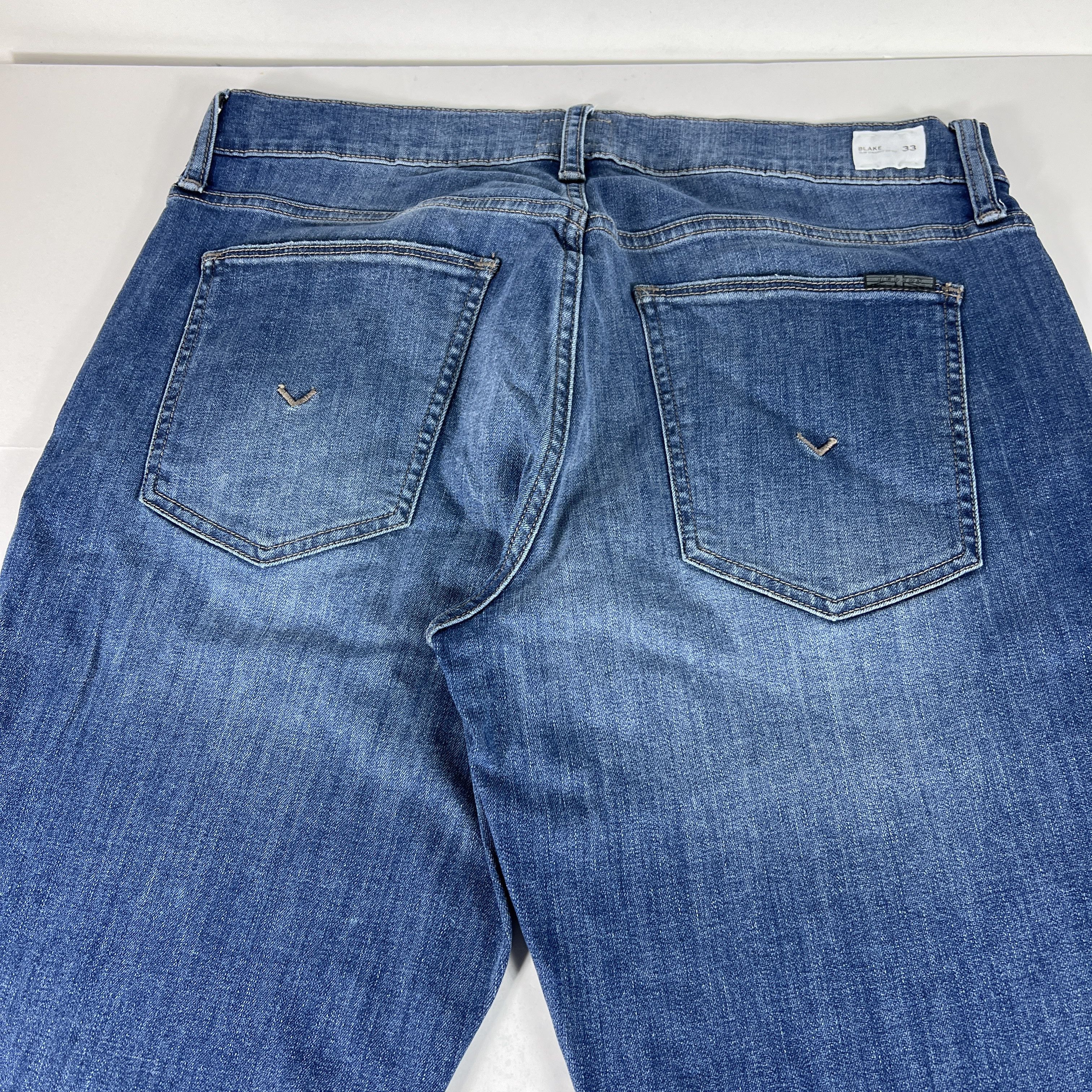 Hudson Hudson Jeans Blake Slim Straight Blue Stretch Denim Size US 35 - 13 Thumbnail