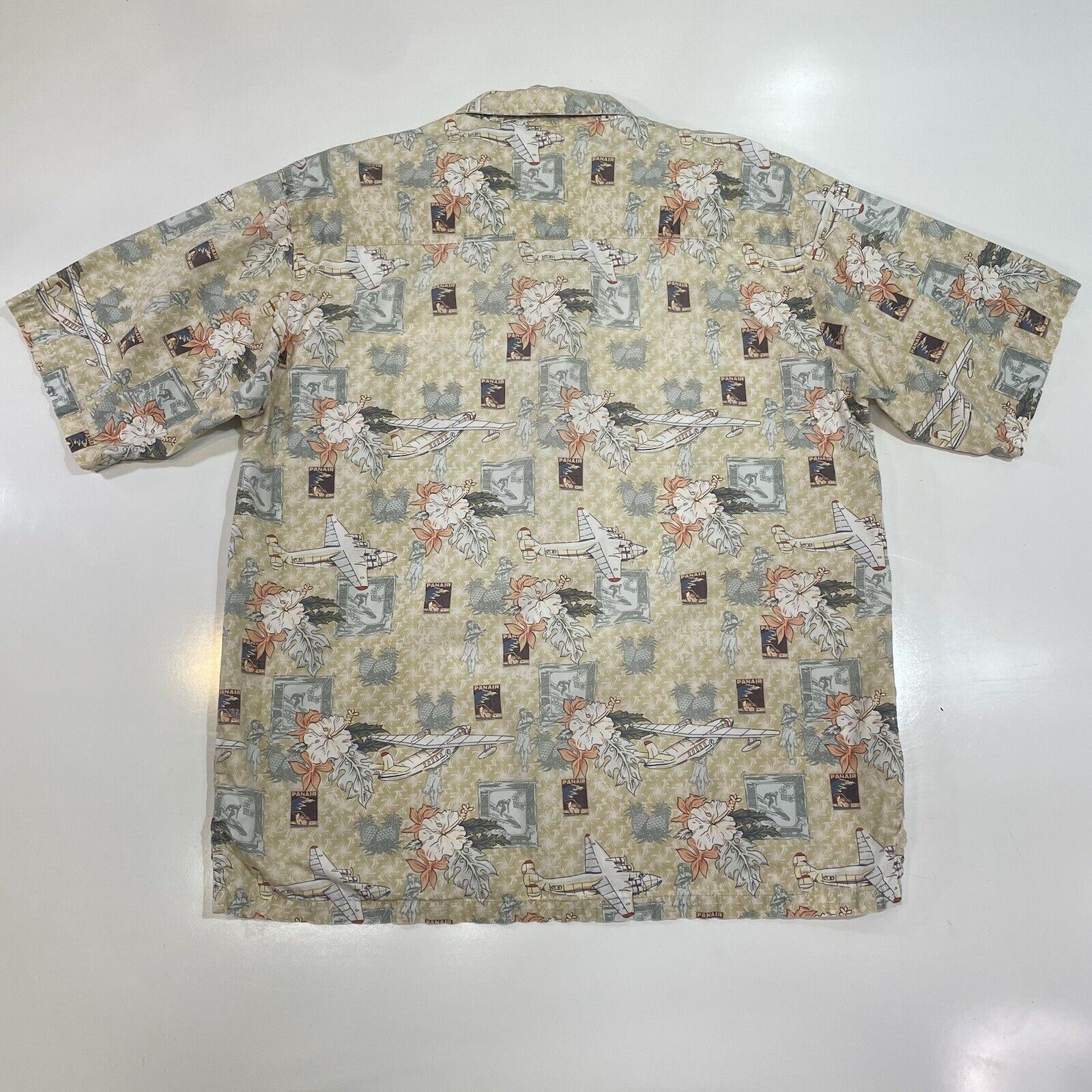 Ocean Pacific OP Ocean Pacific PanAir Airplane Hula Girl Hawaiian Shirt Size US L / EU 52-54 / 3 - 7 Thumbnail