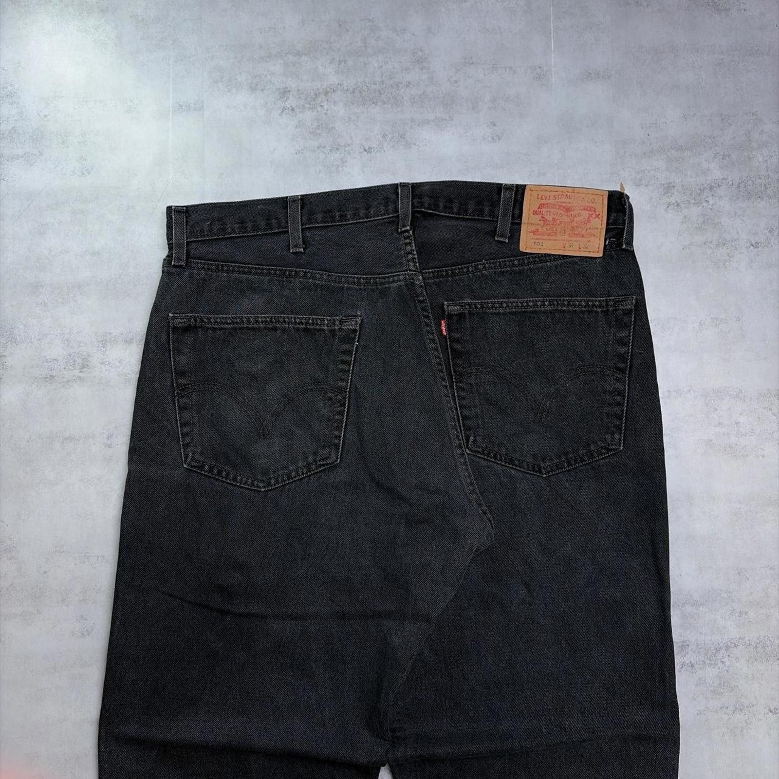 Levi's Vintage Washed Black Levi’s 501 Straight Denim Jeans Size US 38 / EU 54 - 3 Thumbnail