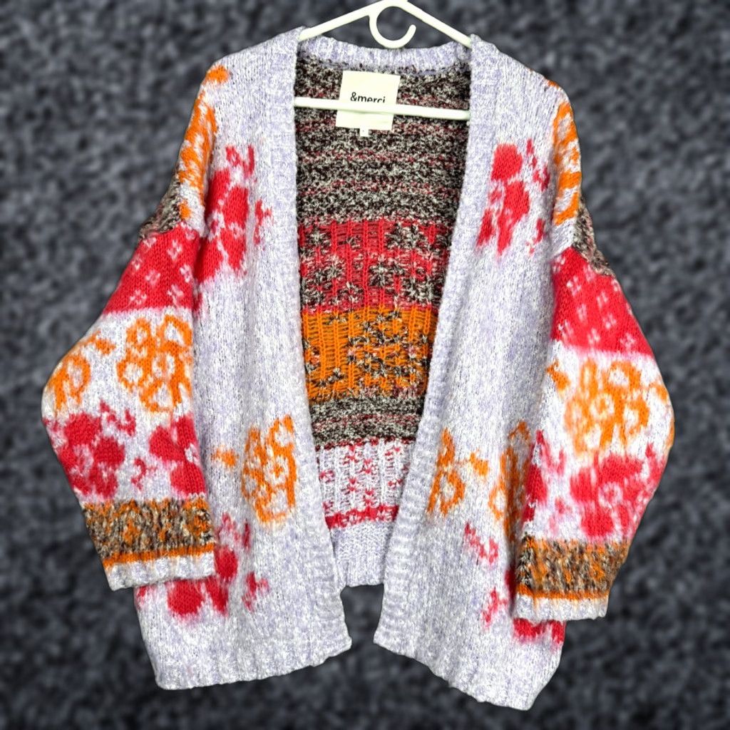 Vintage **&Merci Floral Open Front Cardigan Sweater Women's Small** User: **&Merci Floral Open Front Cardigan Sweater Women's Small** Size S / US 4 / IT 40 - 1 Thumbnail