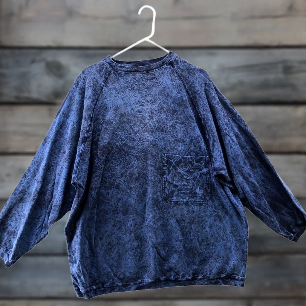 Vintage VINTAGE City Lights Oversized Sweatshirt One Size Mens Womens Blue Stone Wash Sweatshirt Pullover Crew Neck Fleece 100% Cotton Size ONE SIZE - 1 Thumbnail