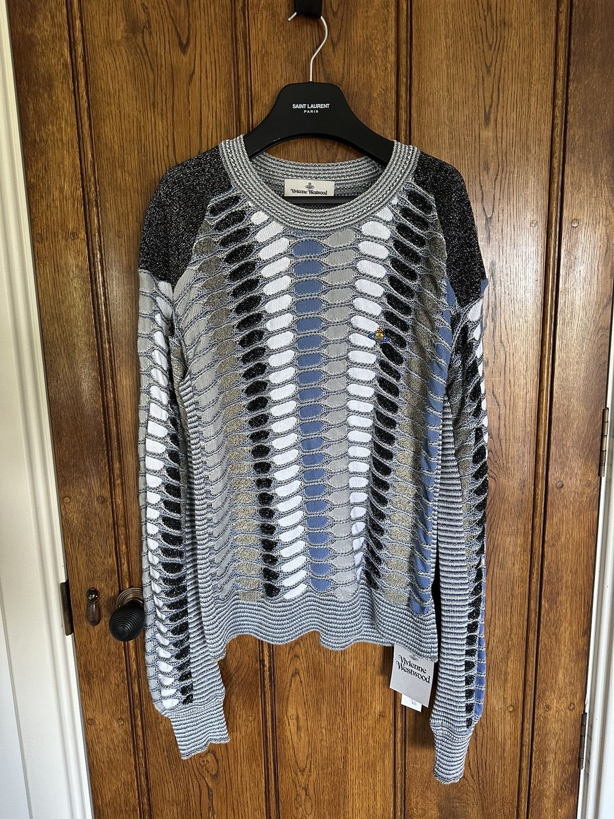 Vivienne Westwood $960 Vivienne Westwood Marcel jumper metallic lamé sweater Size US L / EU 52-54 / 3 - 2 Thumbnail