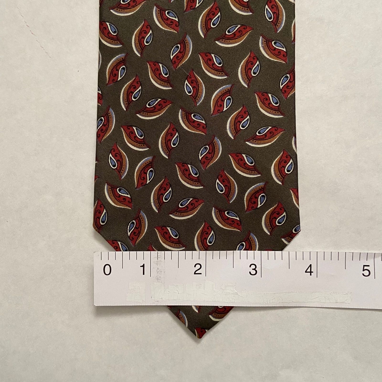 Dior Christian Dior Monsieur Tie Olive Green Paisley Silk Italy Size ONE SIZE - 6 Thumbnail