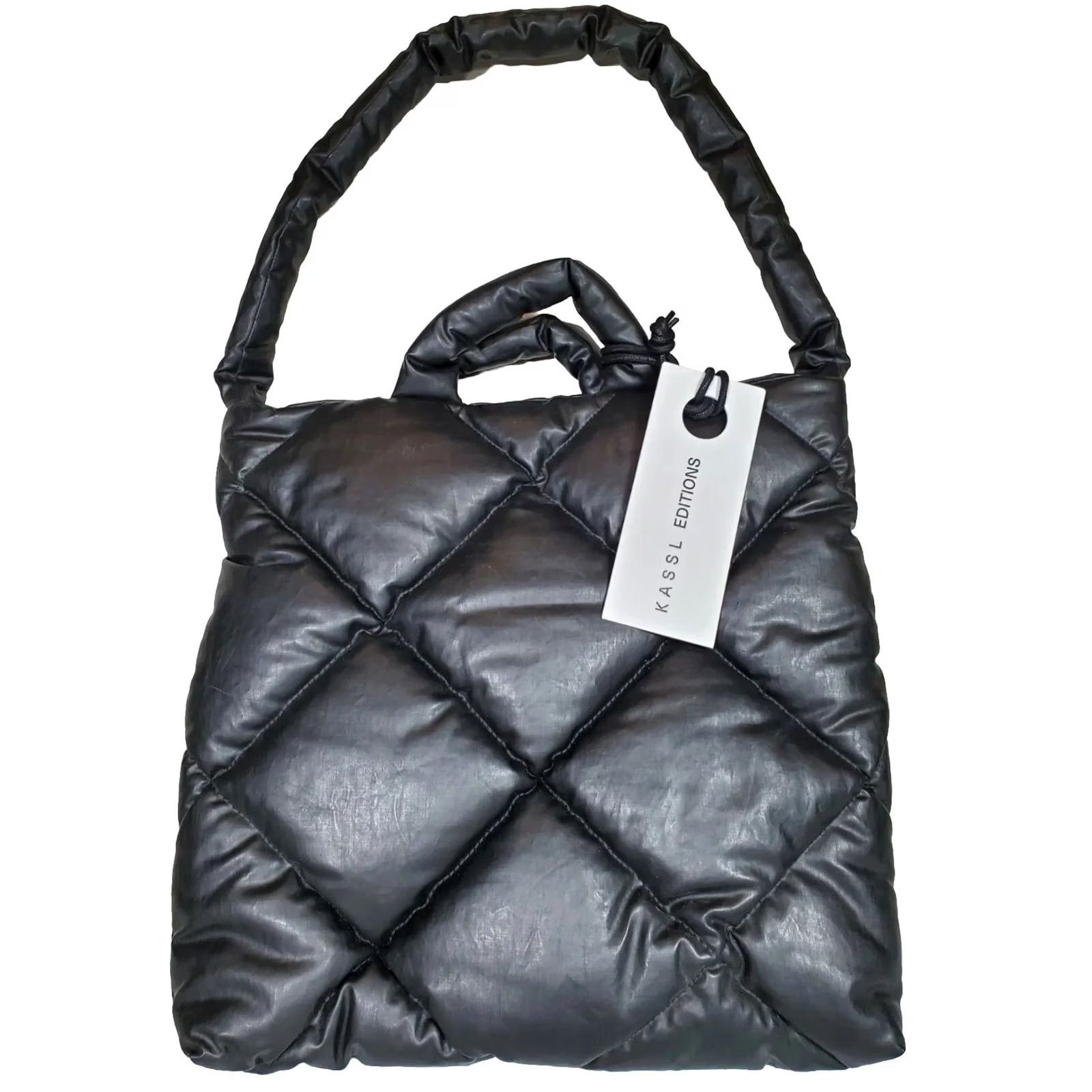 Kassl Editions KASSL Editions Quilted Bag Medium Oil Black Pillow Tote Womens Size ONE SIZE - 2 Thumbnail