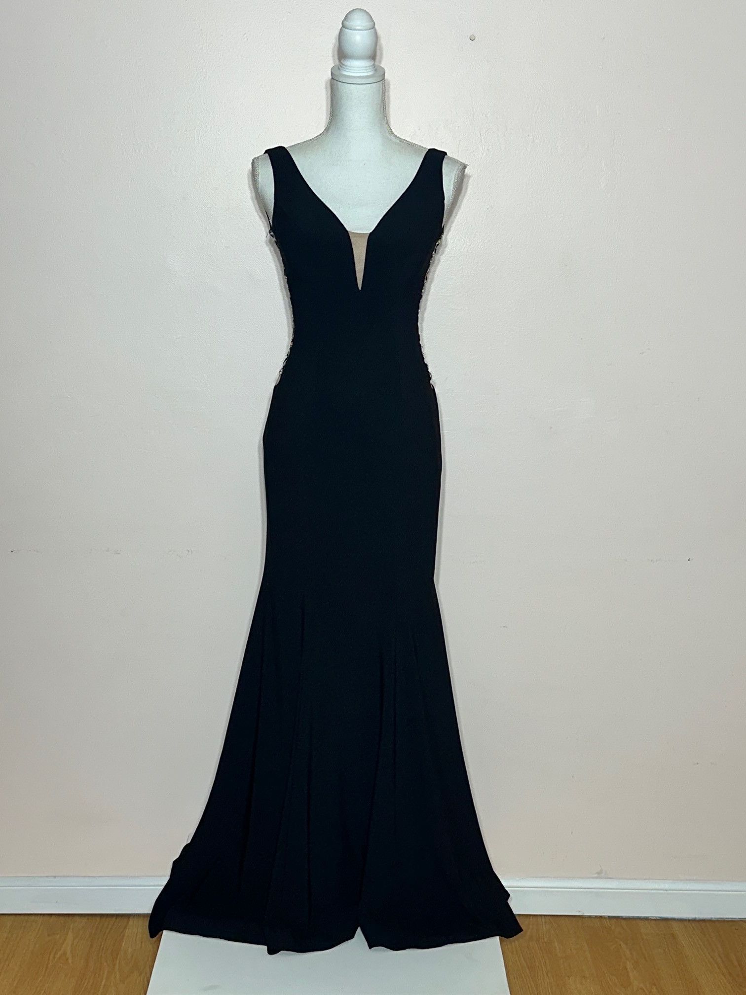 Vintage XSCAPE Black Jersey Crepe Gown Size 0 Size XS / US 0-2 / IT 36-38 - 1 Thumbnail