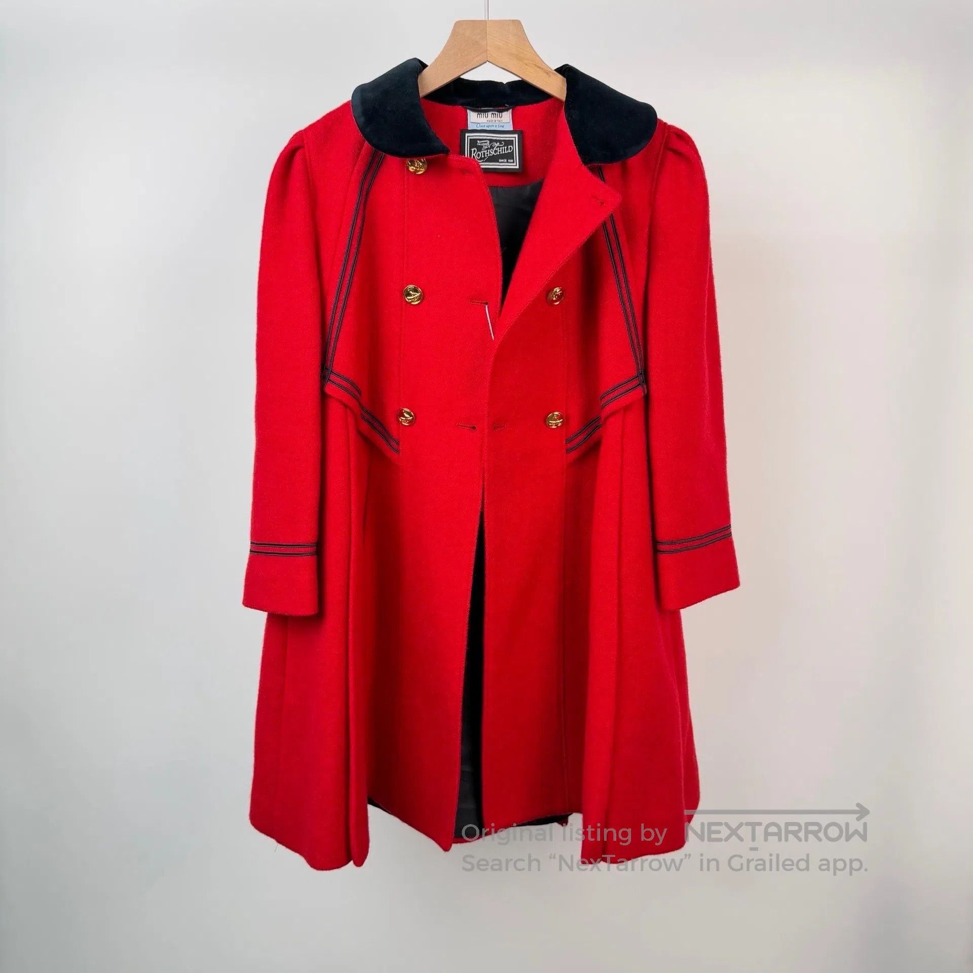 Miu Miu Miu Miu Red Christmas Atmosphere Lapel Double Breasted Woo Size S / US 4 / IT 40 - 1 Thumbnail