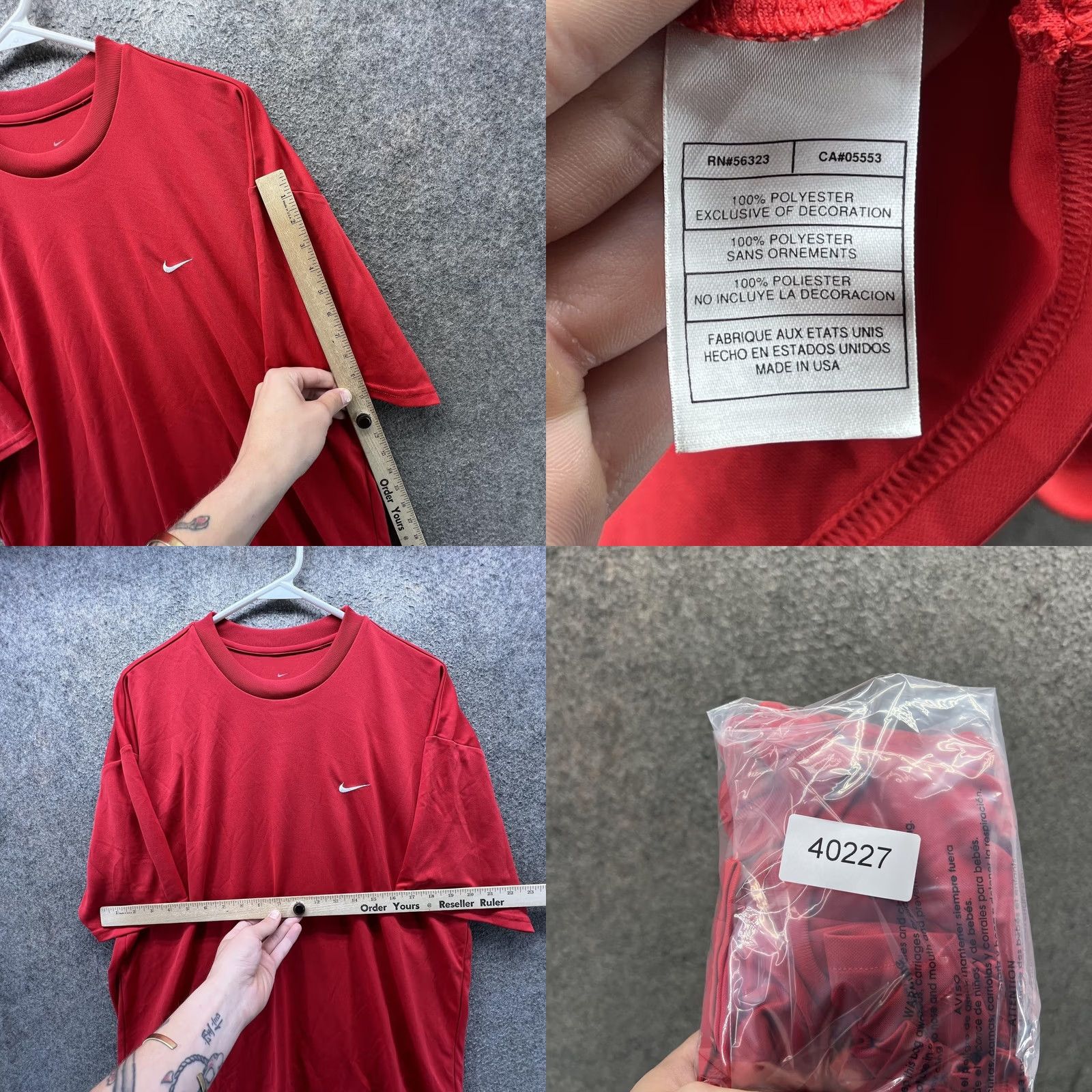 Nike Nike Dri-FIT Shirt Mens Large Red Tee Short Sleeve Crew Neck Running Training T-Shirt USA Made N/A Size US L / EU 52-54 / 3 - 8 Thumbnail