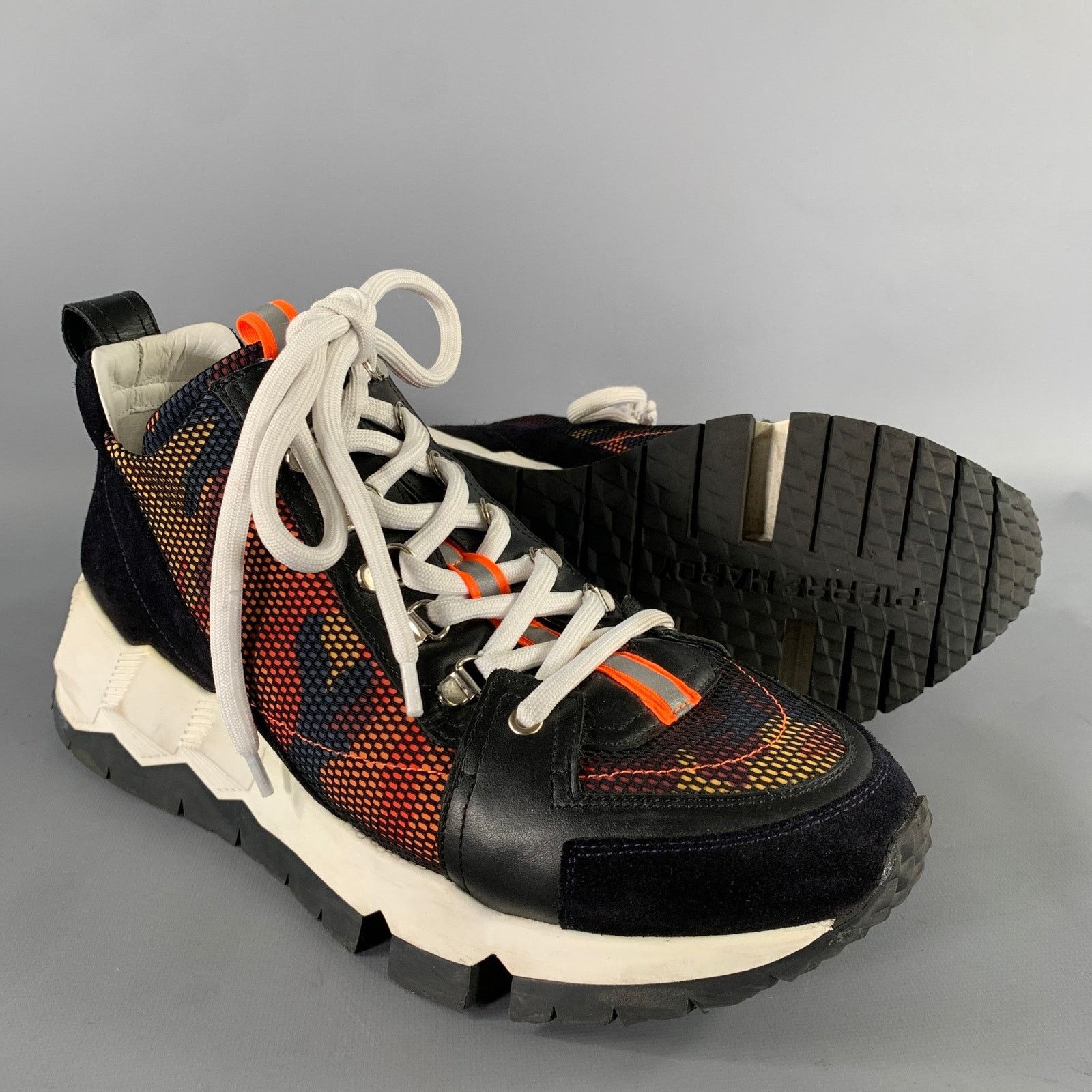 Pierre Hardy PIERRE HARDY Size 13 Black White Orange Mesh Runner Sneakers Size US 13 / EU 46 - 5 Thumbnail