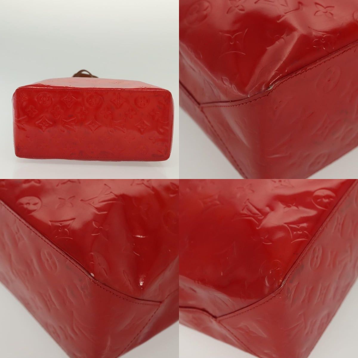 Louis Vuitton LOUIS VUITTON Monogram Vernis Reade MM Hand Bag Red Rouge Size ONE SIZE - 10 Thumbnail
