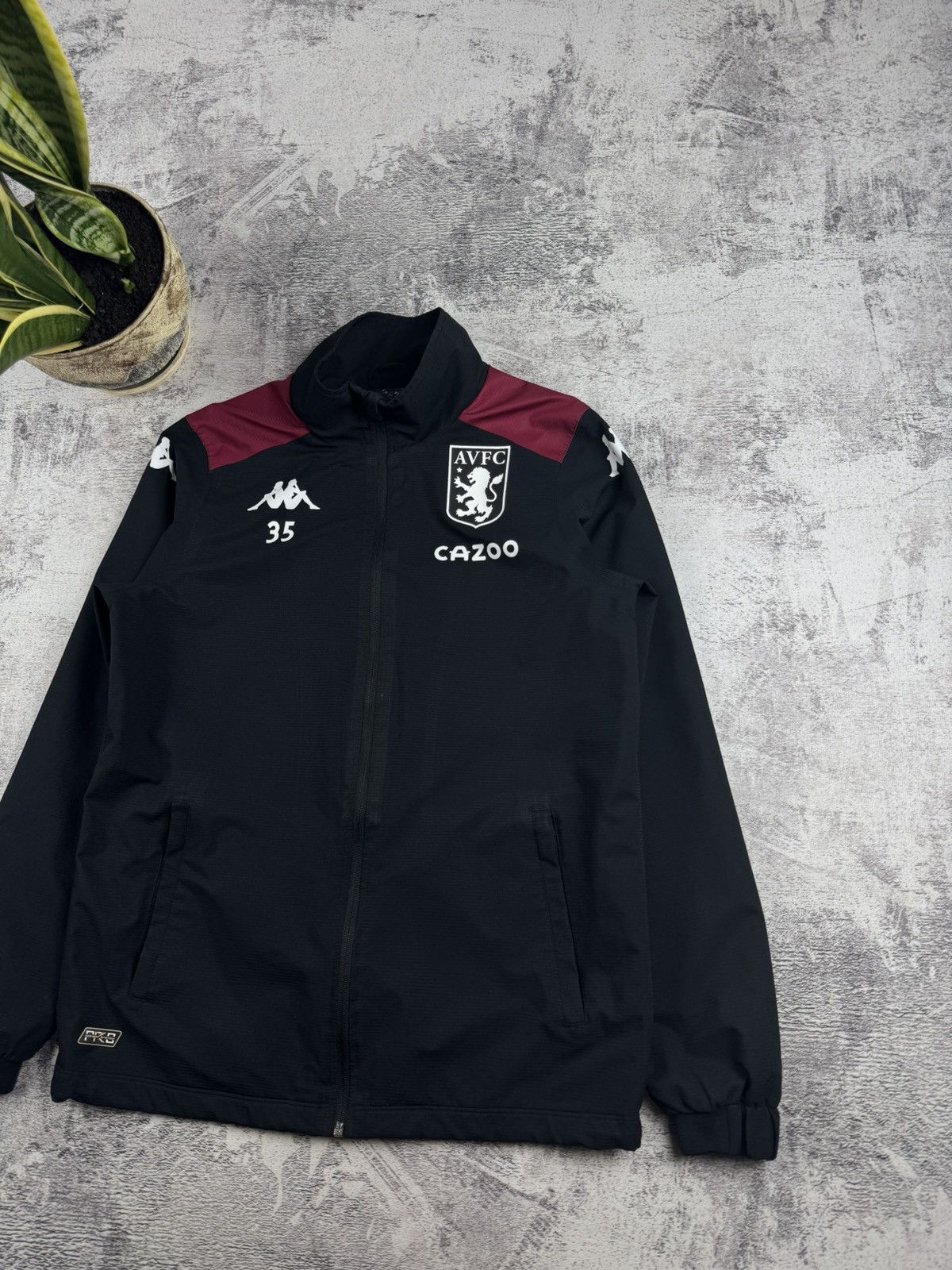 Kappa Aston Villa #35 Player Issue Match Worn Soccer Light Track Jacket Windbreaker Size US S / EU 44-46 / 1 - 3 Thumbnail
