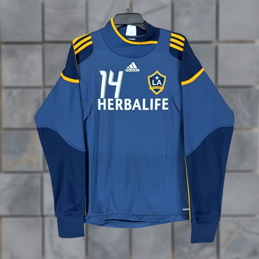 Adidas Adidas LA Galaxy Soccer Jersey Mens Medium Blue Long Sleeve Herbalife 14 P10373 Size US M / EU 48-50 / 2 - 1 Thumbnail