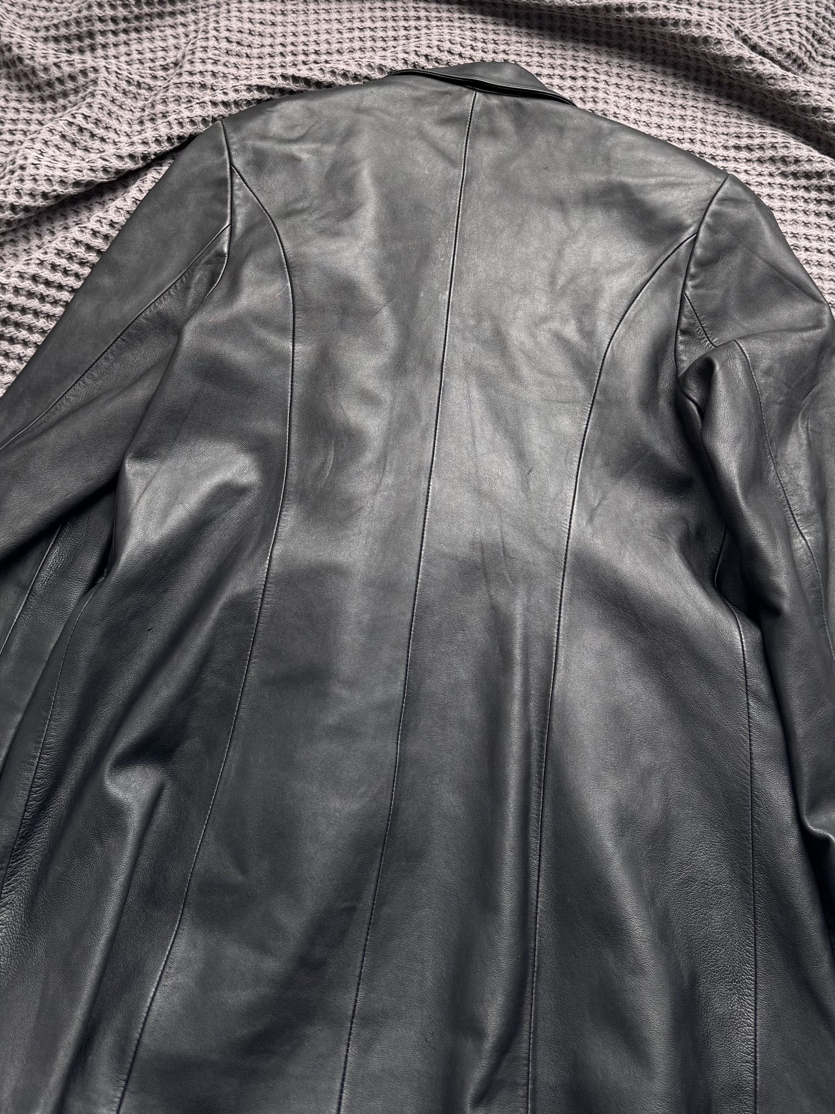 Vintage Vintage Leather Blazer Coat Tailored Button Front Jacket Size L / US 10 / IT 46 - 12 Thumbnail