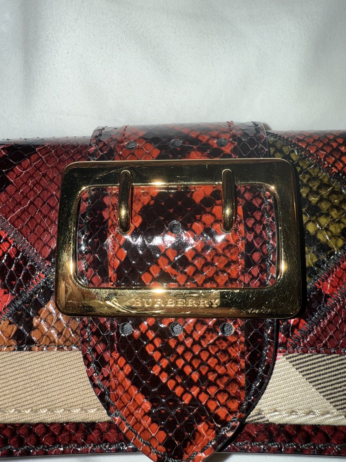 Burberry Mini Buckle Crossbody Bag Python-Embossed Leather Size ONE SIZE - 6 Thumbnail