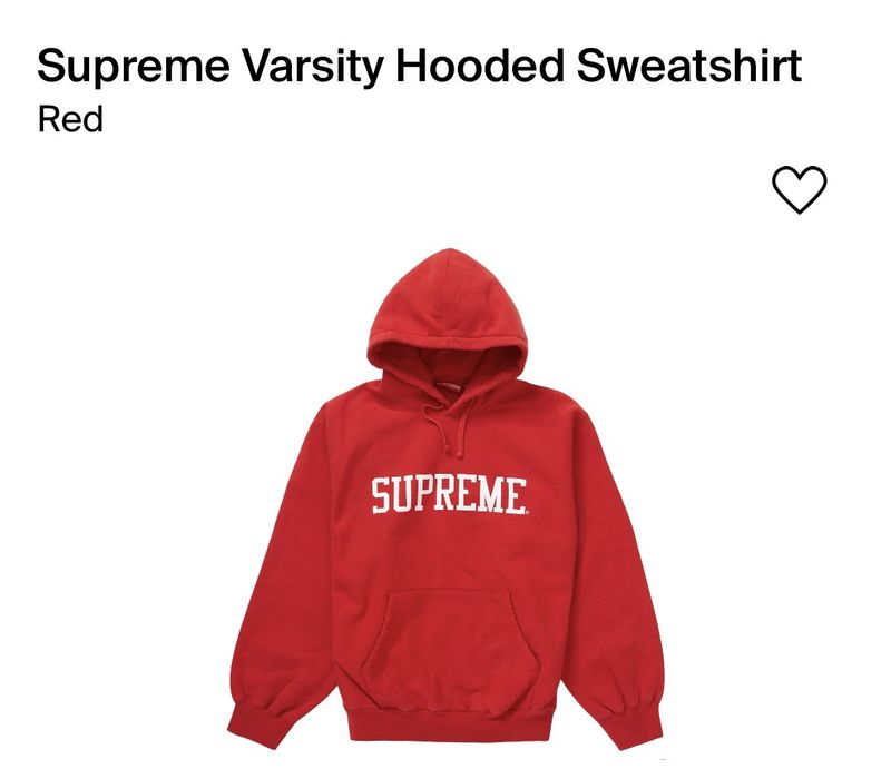 Supreme Varsity Hooded Sweatshirt 'Red' | Men's Size L