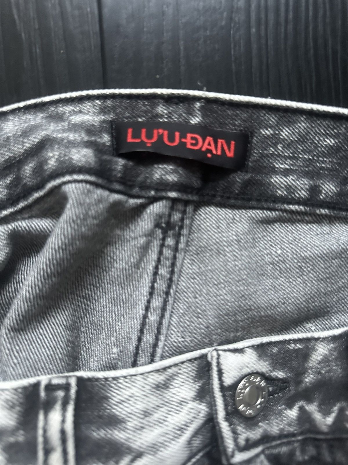 LUU DAN LU’U DAN Black/Grey Wide Cropped Jeans Size US 32 / EU 48 - 4 Thumbnail