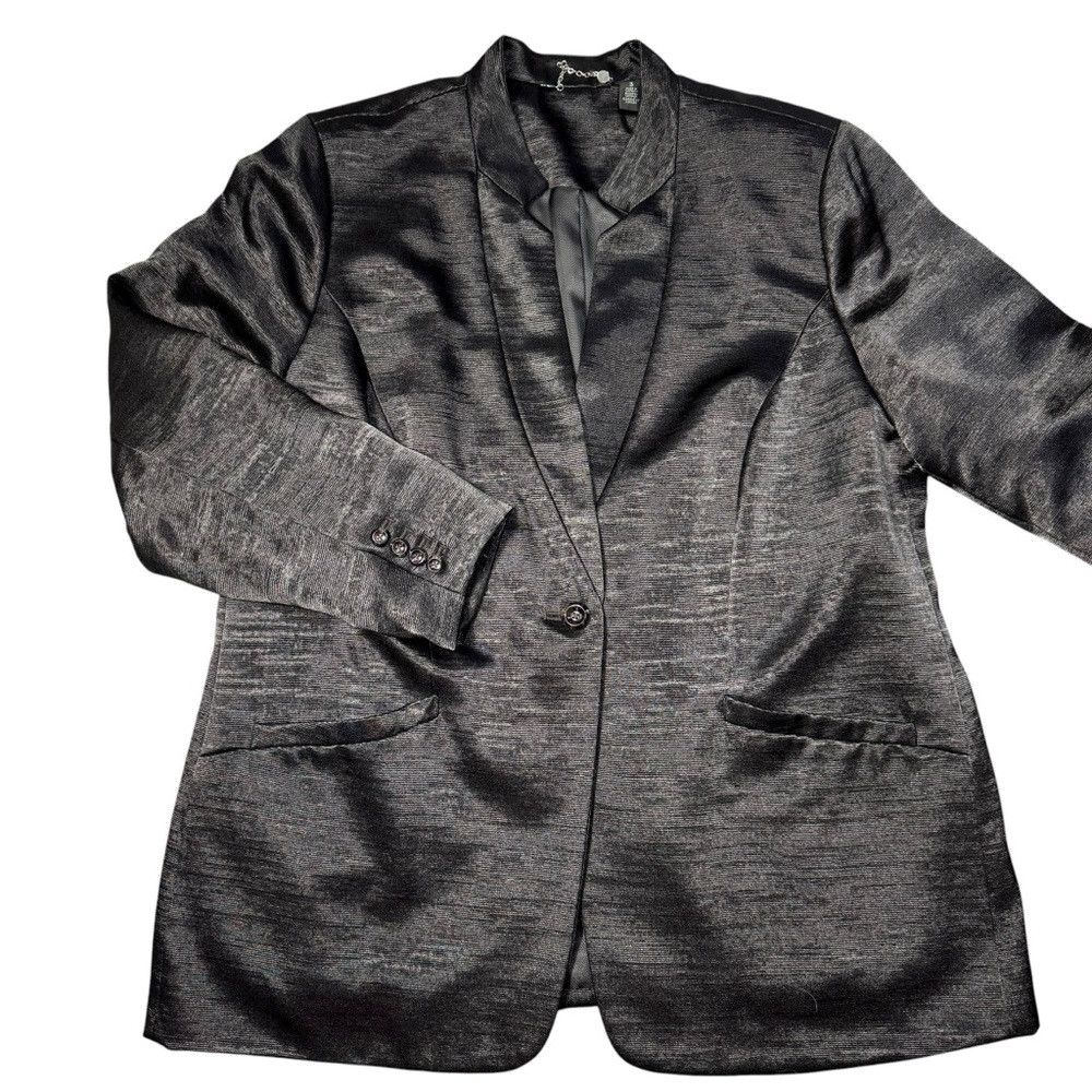 Chicos Black Label Chico's Textured Shine Single Button Blazer Siz Size XL / US 12-14 / IT 48-50 - 1 Thumbnail