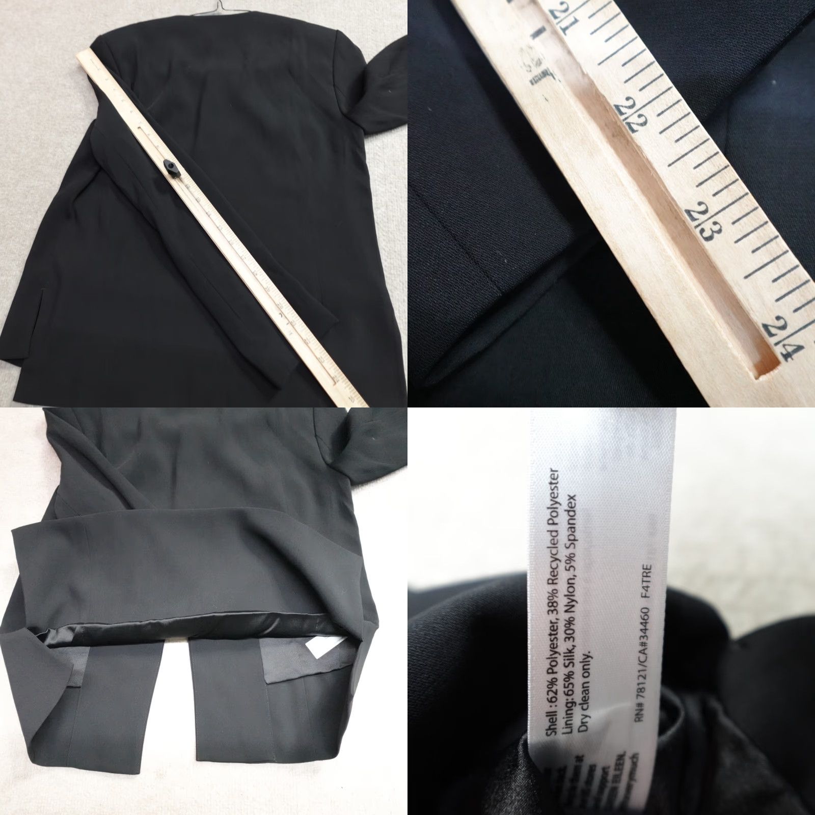 Eileen Fisher VINTAGE? Eileen Fisher Blazer Black Solid Open Front NEW Blazer Womens 2 Black Tuxedo Ready Size XS / US 0-2 / IT 36-38 - 8 Thumbnail