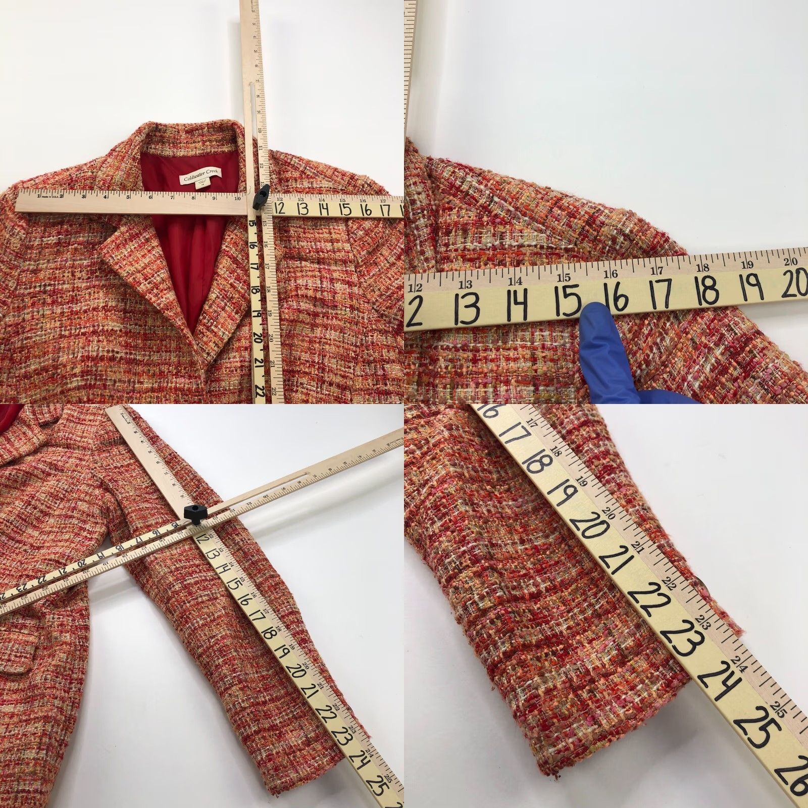 Coldwater Creek Coldwater Creek Blazer Jacket Women's Orange Tweed Button Polyester Blend 14 Regular Long Sleeve Mid-Length Blazer Style Mens Womens Girls Size XL / US 12-14 / IT 48-50 - 8 Thumbnail