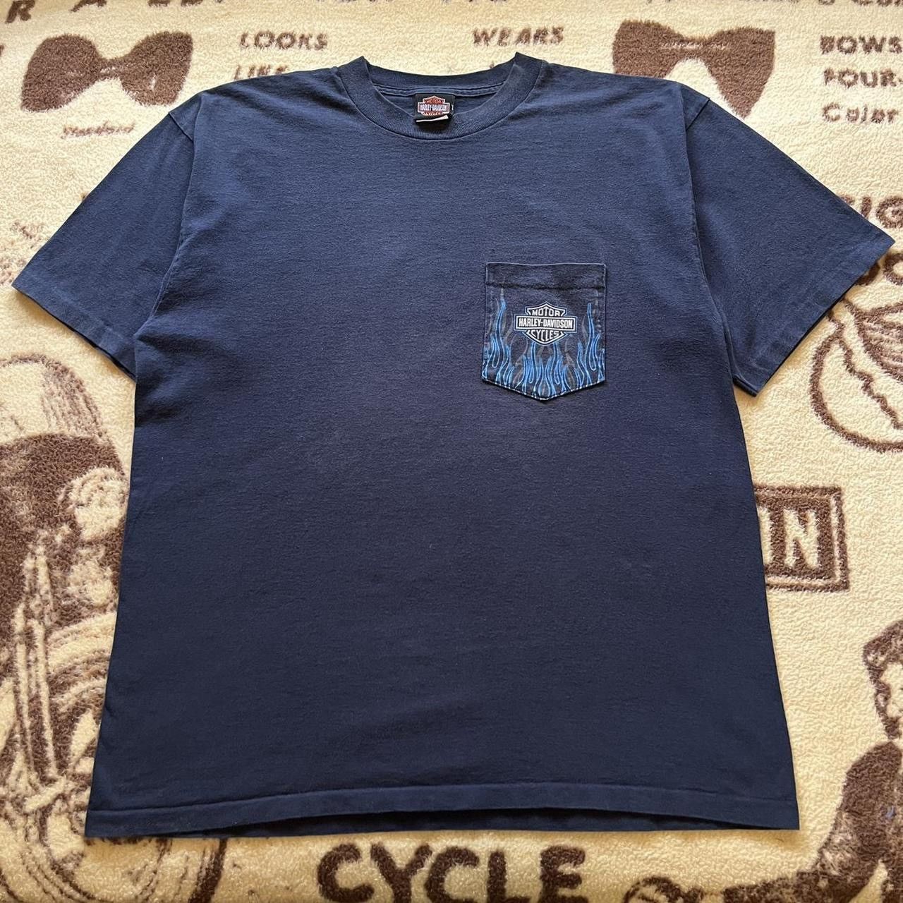 Harley Davidson × Vintage Vintage 90s Harley Davidson Blue