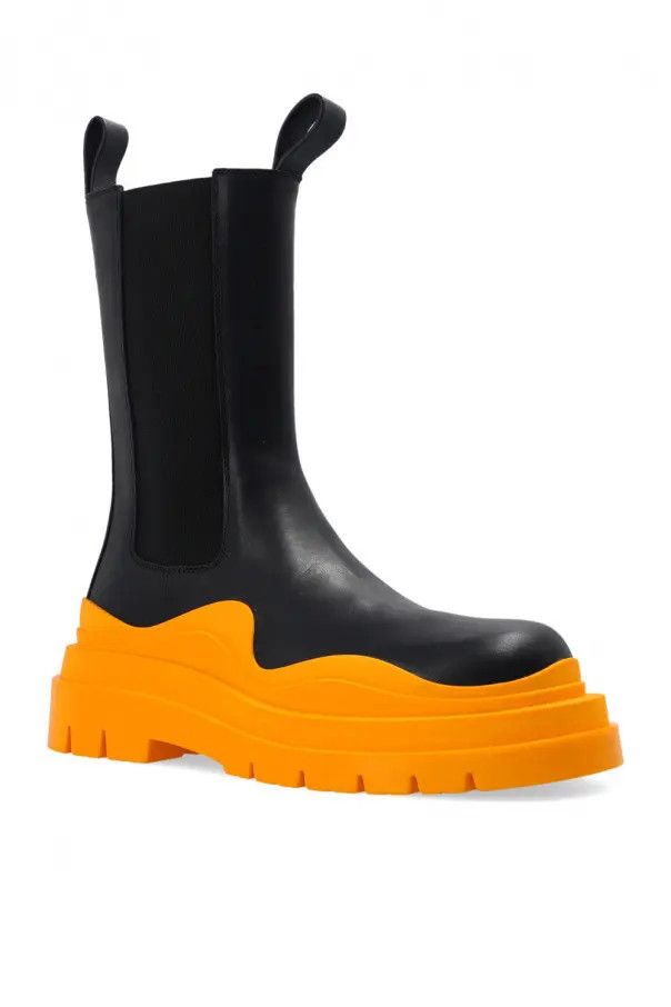 Bottega Veneta o1n1vont1224 Tire Chelsea Boots in Black/Orange Size US 5.5 / IT 35.5 - 4 Thumbnail