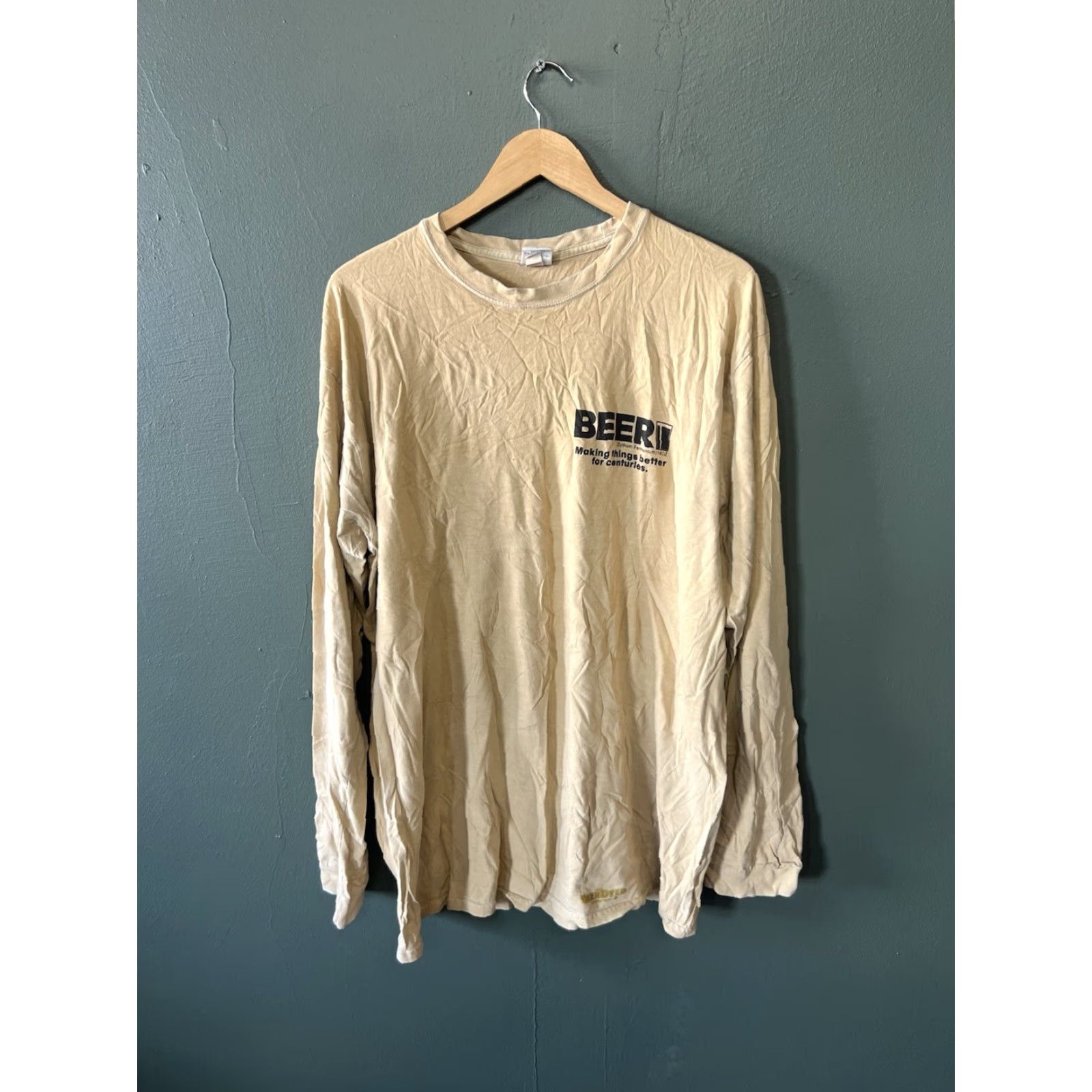 Vintage VINTAGE 90s Shirt Large Yellow Tie Dye Long Sleeve Surf Hawaii Drunk Side Effects Funny Tee Men Size US L / EU 52-54 / 3 - 2 Thumbnail