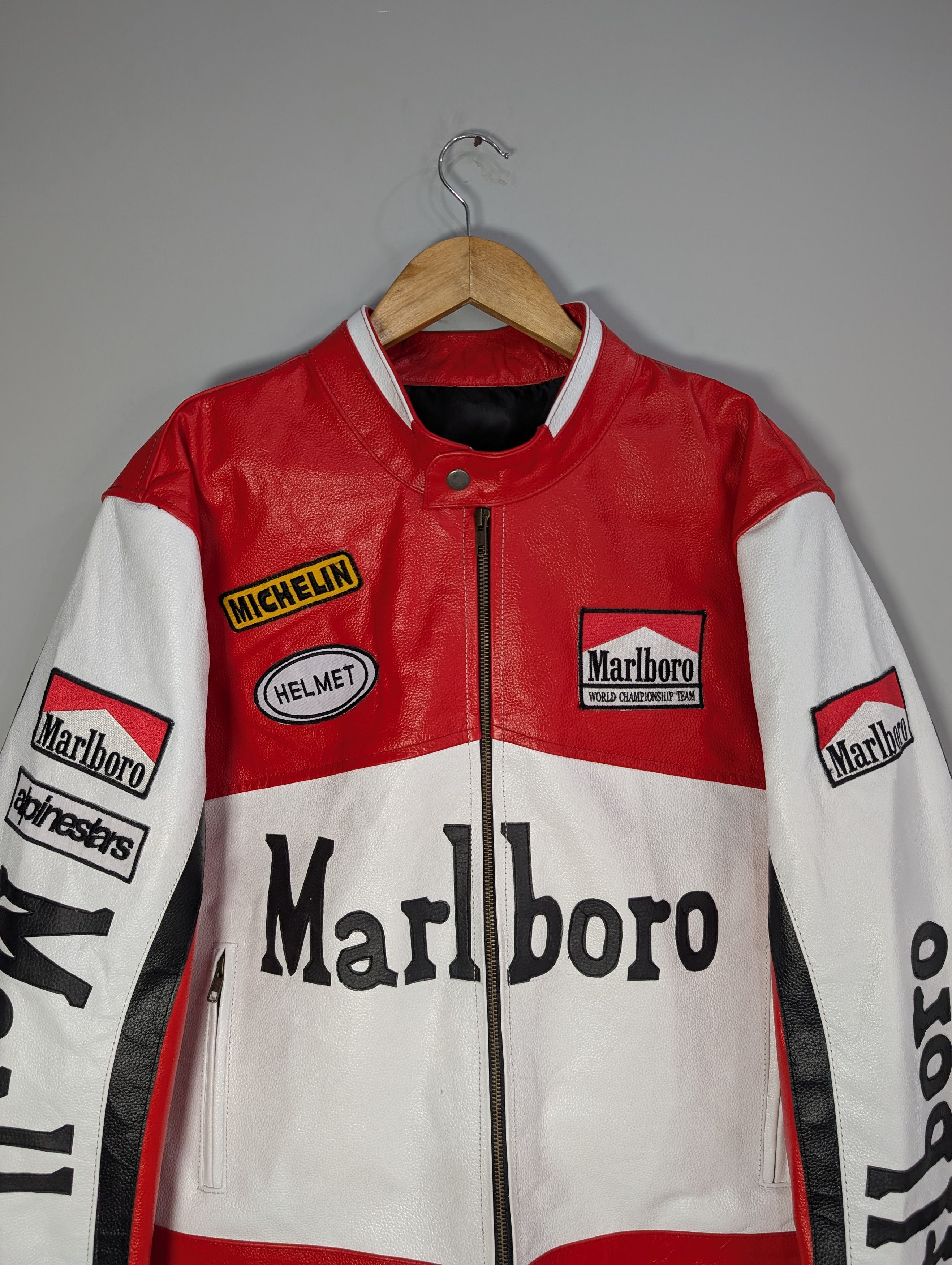 Vintage 🔥Marlboro🔥 Vintage F1 Racing Real Cowhide Leather Jacket Size US M / EU 48-50 / 2 - 3 Thumbnail