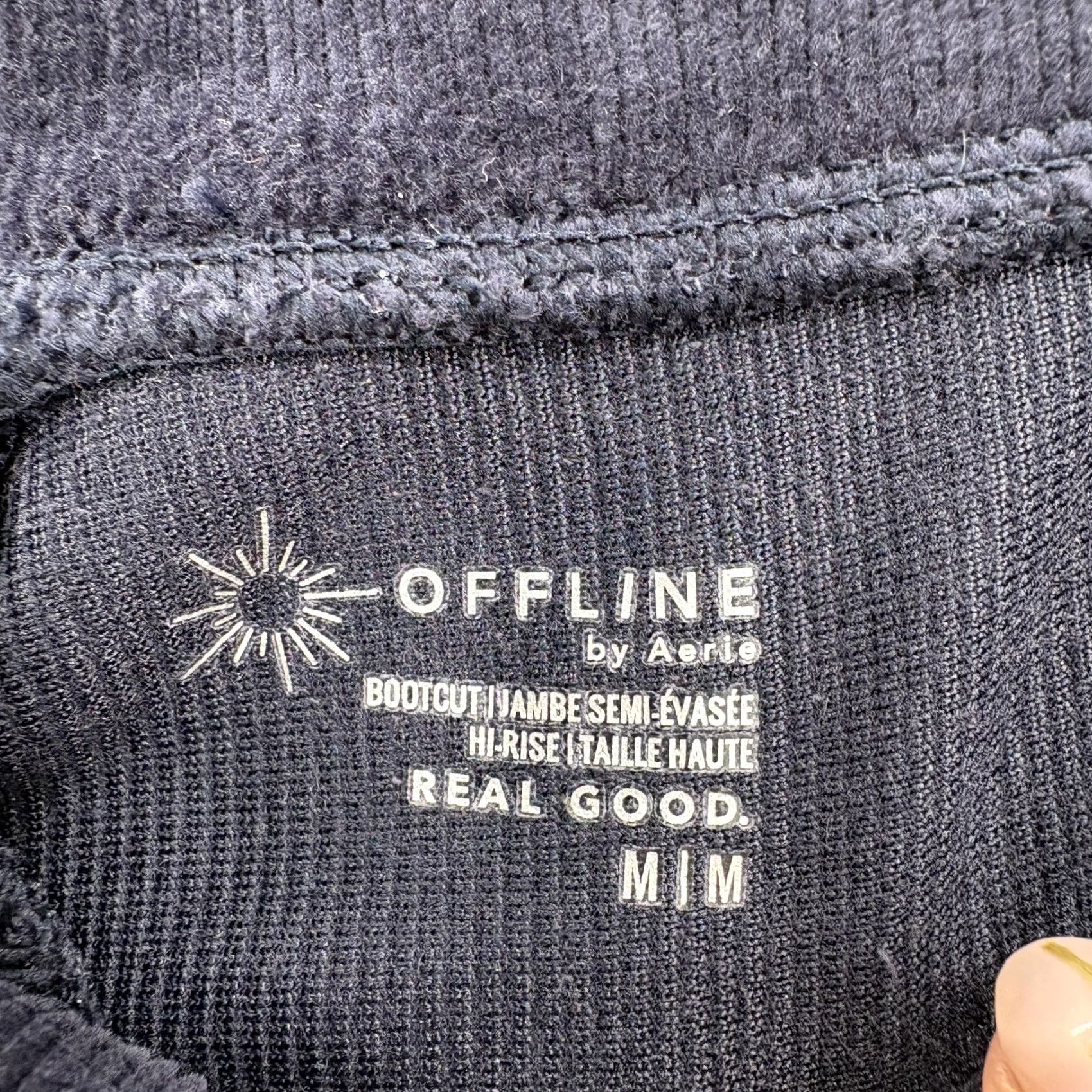 Vintage OFFLINE Aerie Bootcut Corduroy Leggings Womens M Blue Hi Rise Pockets Yoga NWT Size 32" / US 10 / IT 46 - 4 Thumbnail