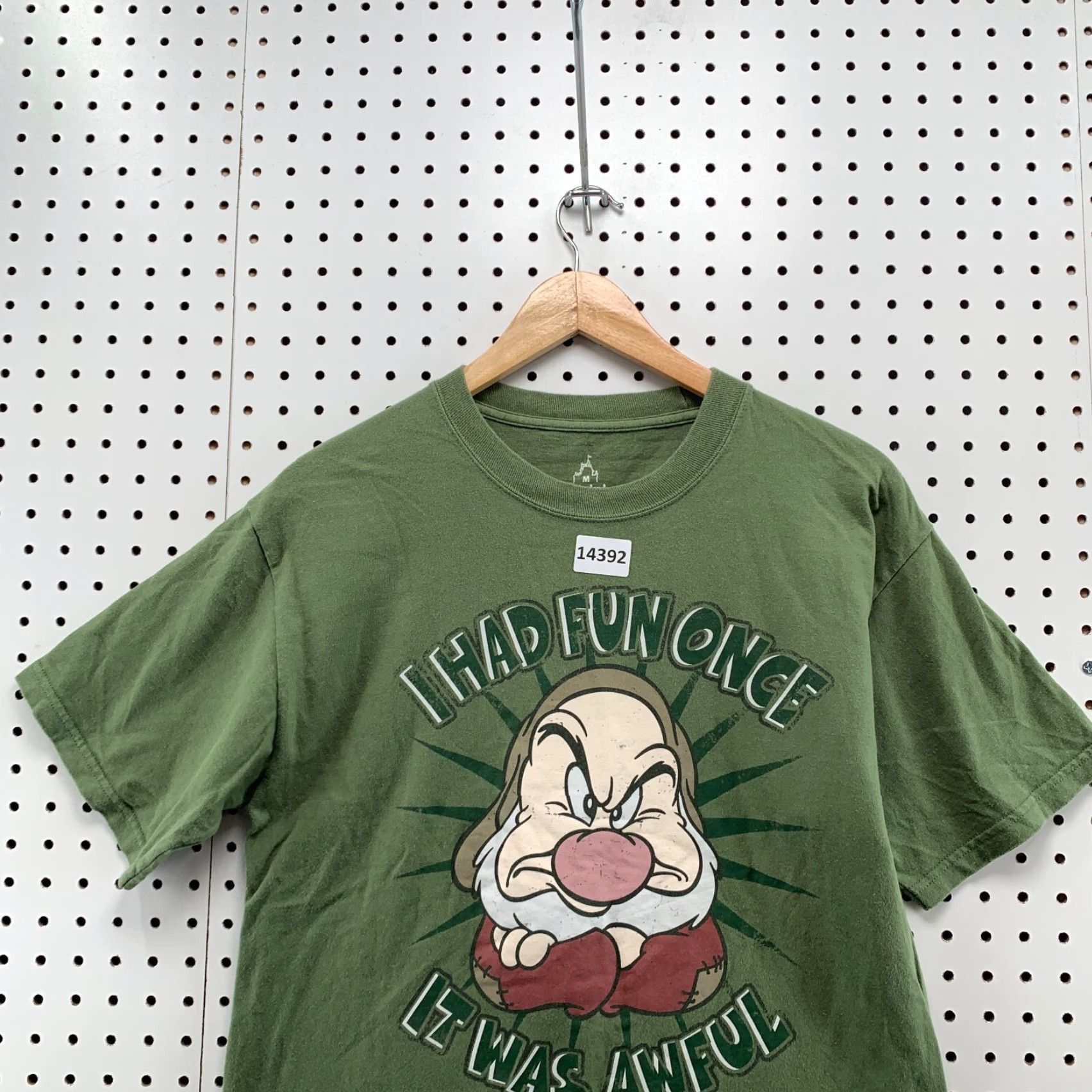 Disney Disney Shirt M Adult Medium Green Grumpy "I Had Fun Once It Was Awful" Short Sleeve Tee Mens Vintage 2000s Disney Grumpy Shirt Size US M / EU 48-50 / 2 - 4 Thumbnail