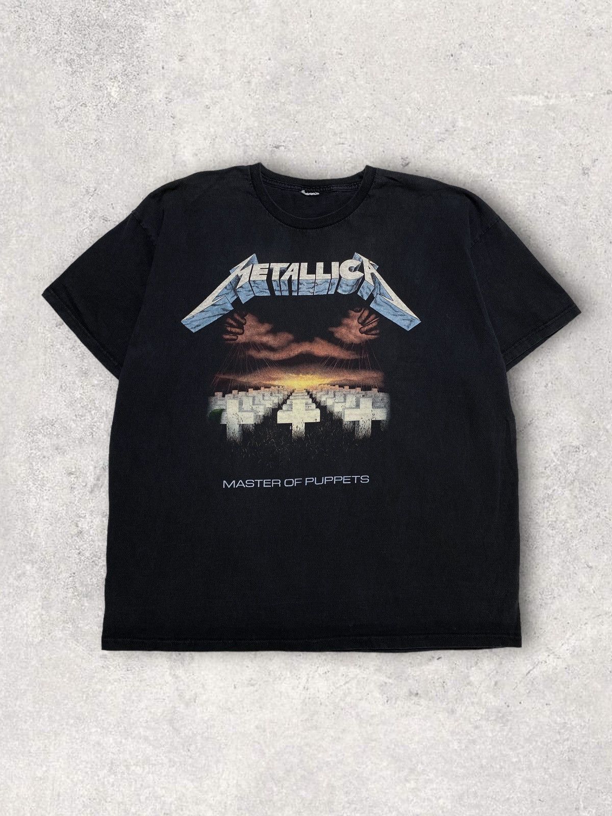 Image of Band Tees x Metallica Master Of Puppets Black Tee Vintage Y2K 90's Rock, Men's (Size 2XL)