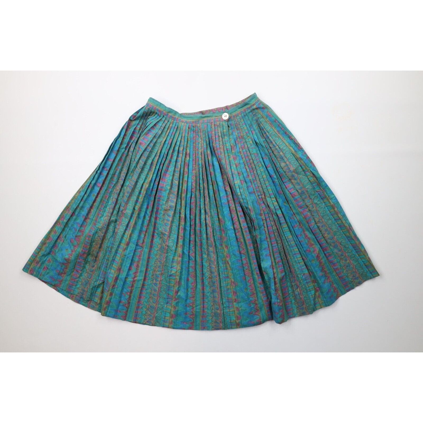 Vintage Vintage 60s 70s Streetwear Rainbow Abstract Pleated Skirt Size 26" / US 2 / IT 38 - 6 Thumbnail