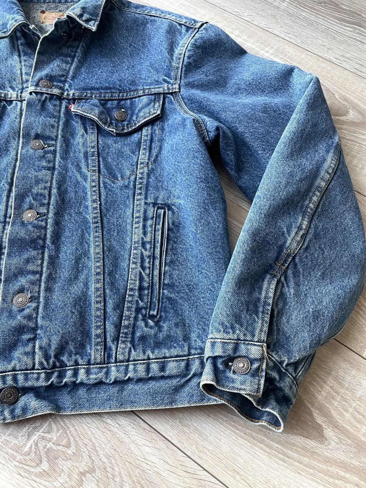 Levi's Vintage 90s Levis Made In USA Lined Denim Trucker Jacket 44L Size US M / EU 48-50 / 2 - 12 Thumbnail