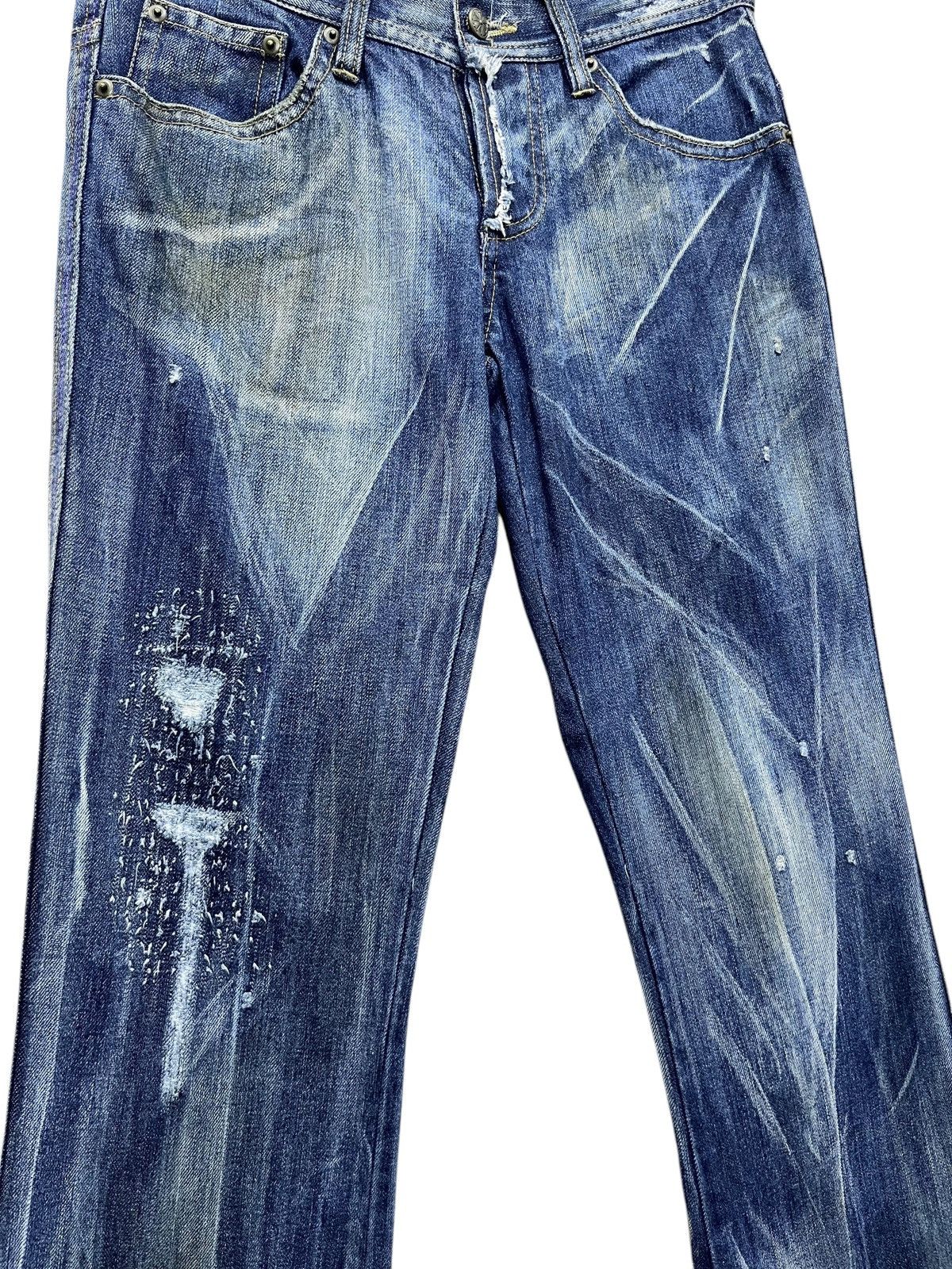 Midnight Studios Midas Machiavel Japan Distressed Flare Denim Y2K Rare Size US 29 - 6 Thumbnail
