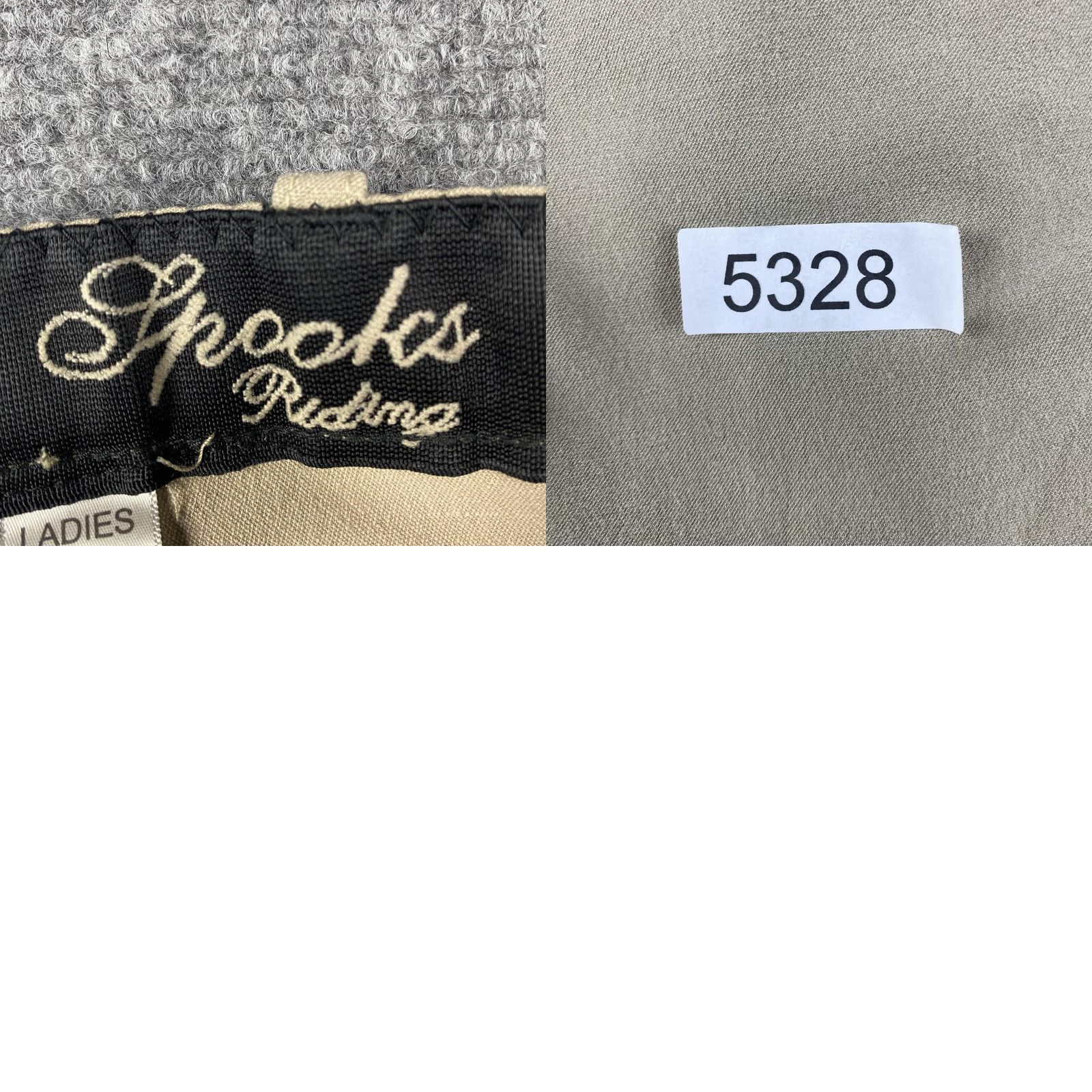 Logo 7 Spooks Riding Pants Womens XXS Tan Equestrian Breeches Zip Elastic Cuffs Crown Logo Pockets Stretch Riding Size 24" / US 00 / IT 34 - 9 Thumbnail