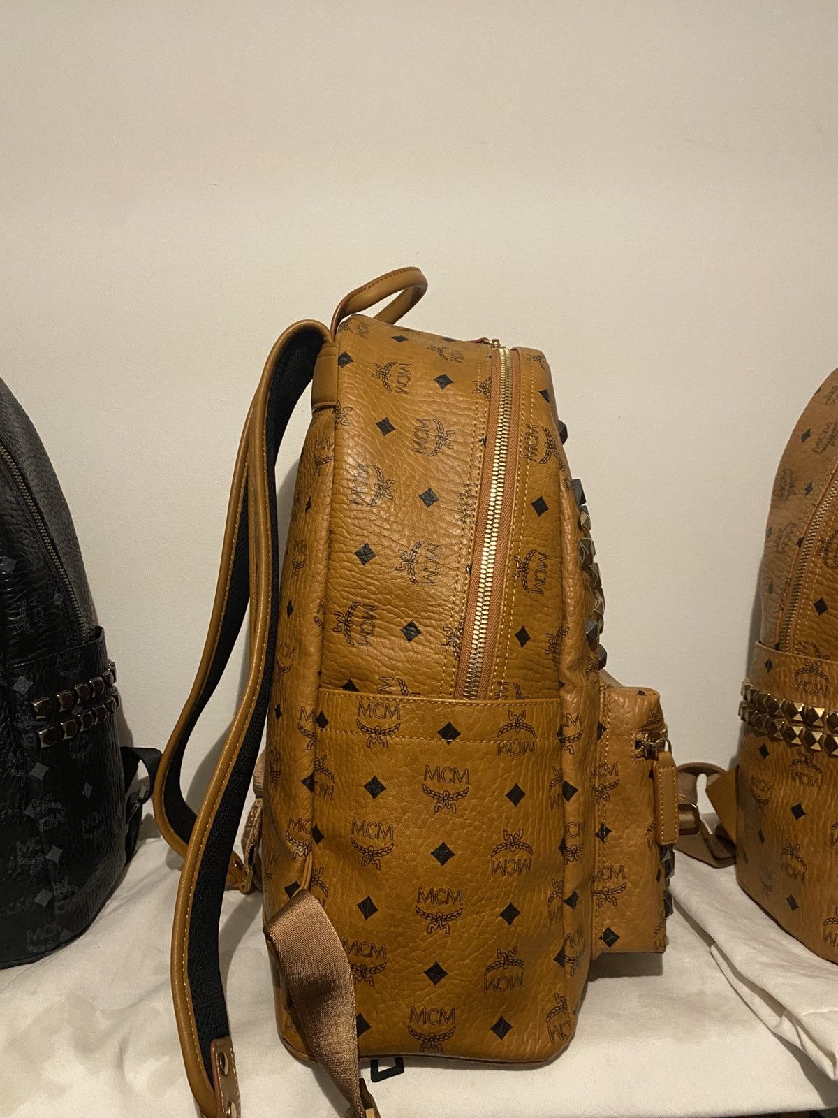MCM MCM M Studs Cognac Large Backpack Size 46 - 5 Thumbnail