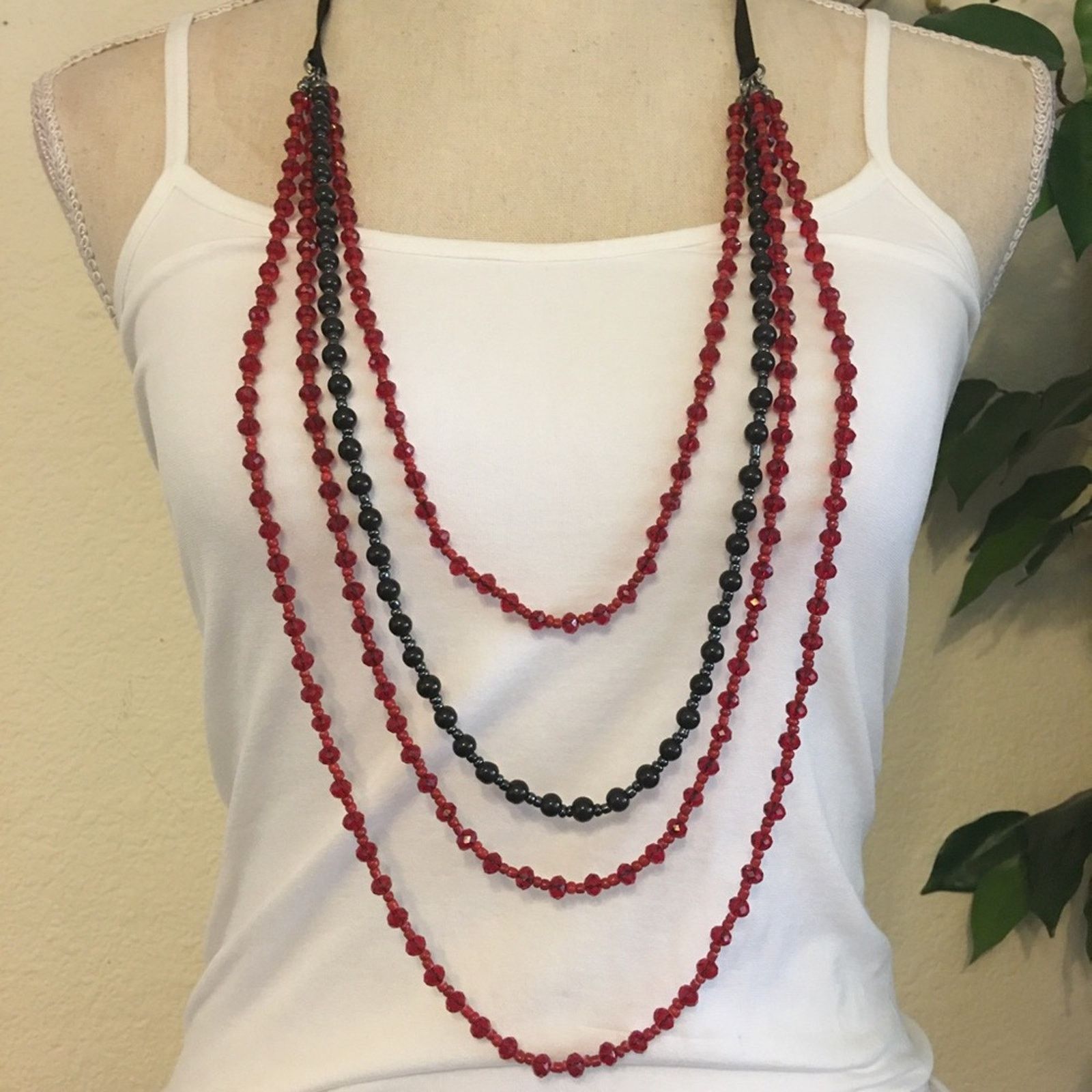 Multi Layer Small Square Bead Necklace main image 0