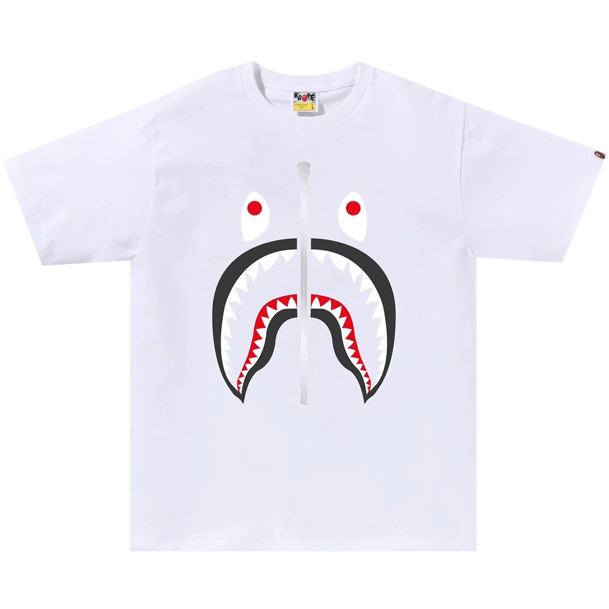 image of Bape Shark Tee White, Men's (Size Small)