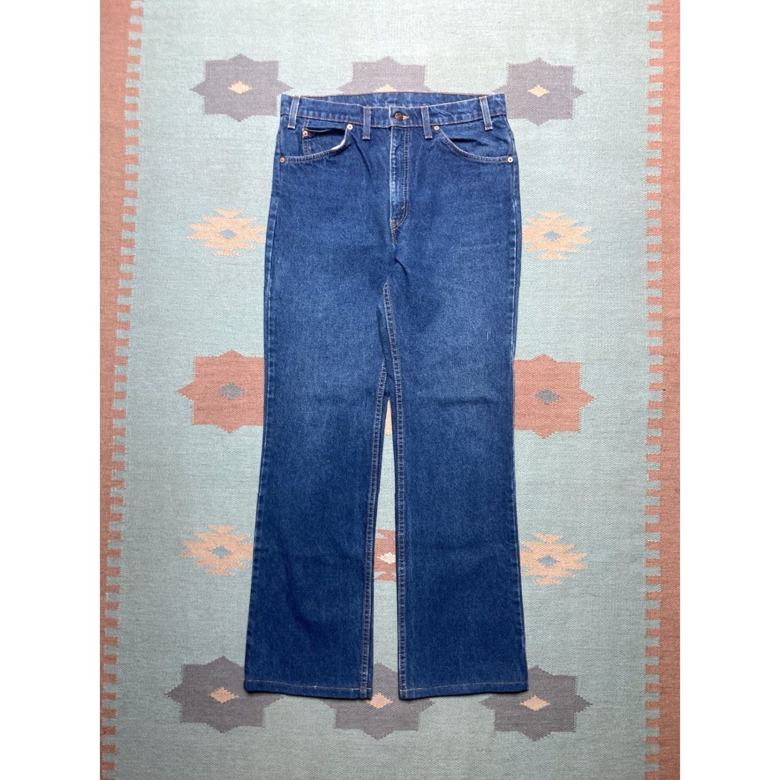 Levi's VINTAGE Levi’s 517 Jeans Bootcut Flare Leg Dark Wash Orange Tab 33x32 Mens 90s Jeans Size US 33 - 5 Thumbnail