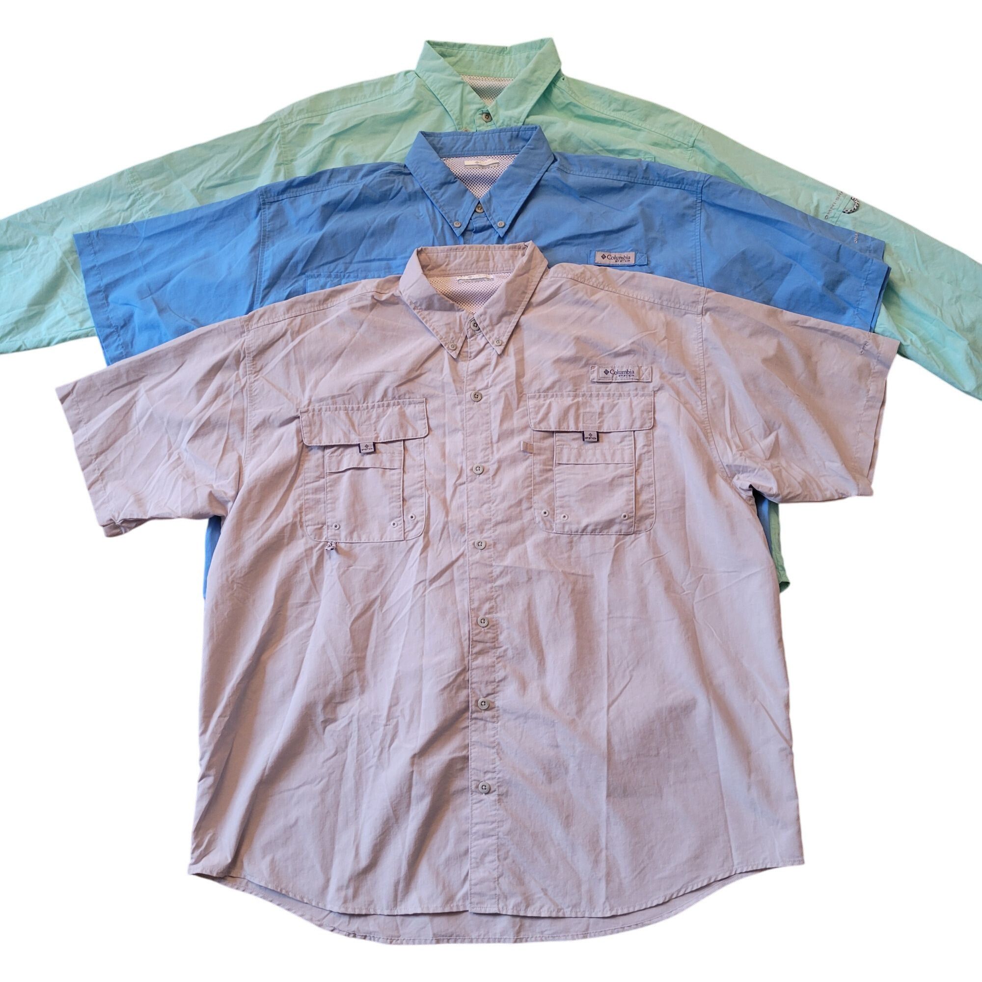 Columbia Columbia PFG Button Up Fishing Shirts XL Set Of 3 Green Blue Size US XL / EU 56 / 4 - 1 Thumbnail