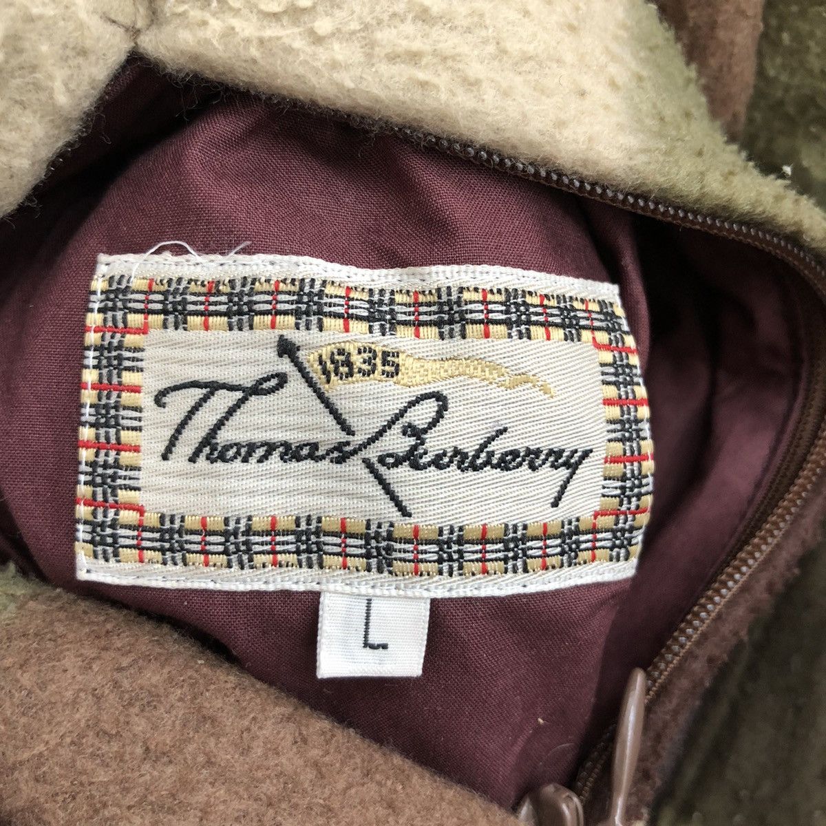 Burberry Riversible! THOMAS BURBERRY Jacket Checkered Fleece Size US L / EU 52-54 / 3 - 7 Thumbnail