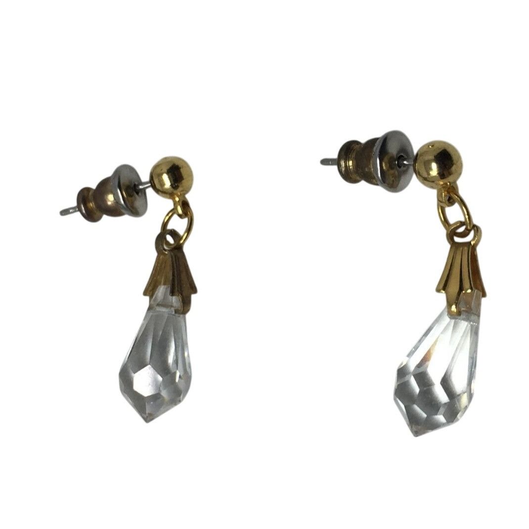 Other Women's Gold Tone Crystal Dangle Earrings with backs Size ONE SIZE - 1 Thumbnail