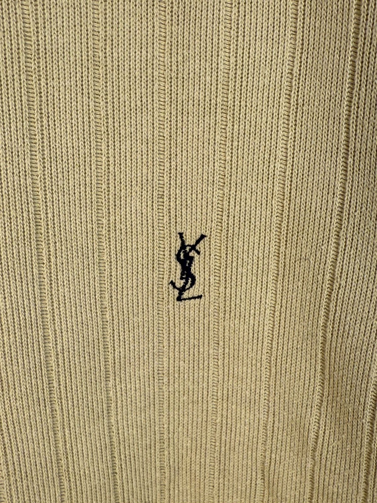 Yves Saint Laurent 90s Beige YSL Sweatshirt 1/4 Quarter Zip Sweater Rugby Shirt Size US L / EU 52-54 / 3 - 12 Thumbnail