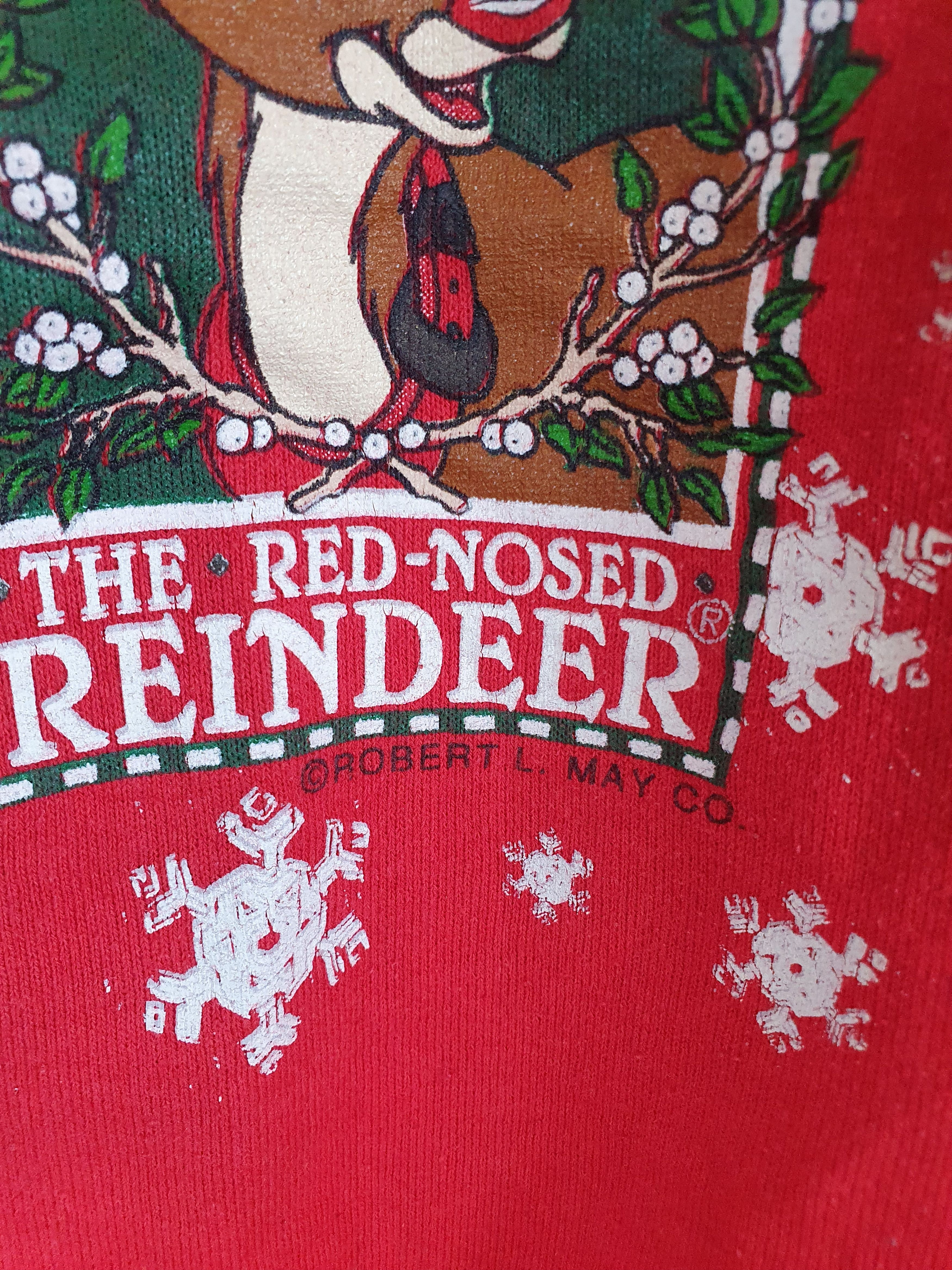 Fruit Of The Loom × Vintage Rudolph The Red Nosed Reindeer Vtg Sweatshirt Christmas L/M Size US L / EU 52-54 / 3 - 7 Thumbnail