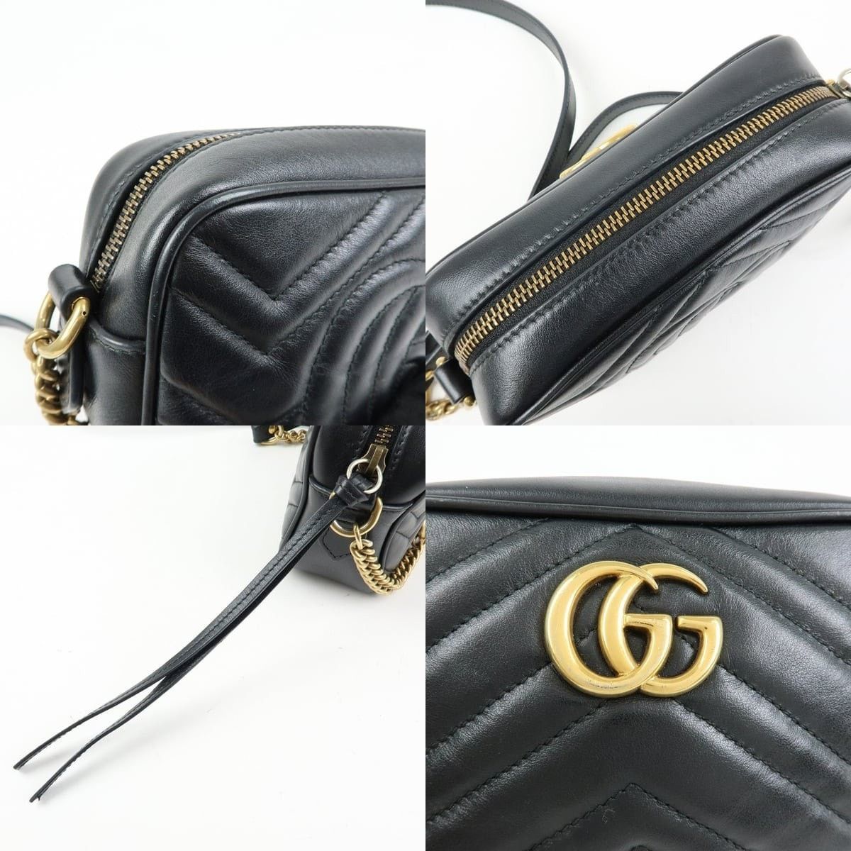 Gucci Gucci GG Marmont Matelasse Mini Shoulder Bag Leather Black Size ONE SIZE - 6 Thumbnail
