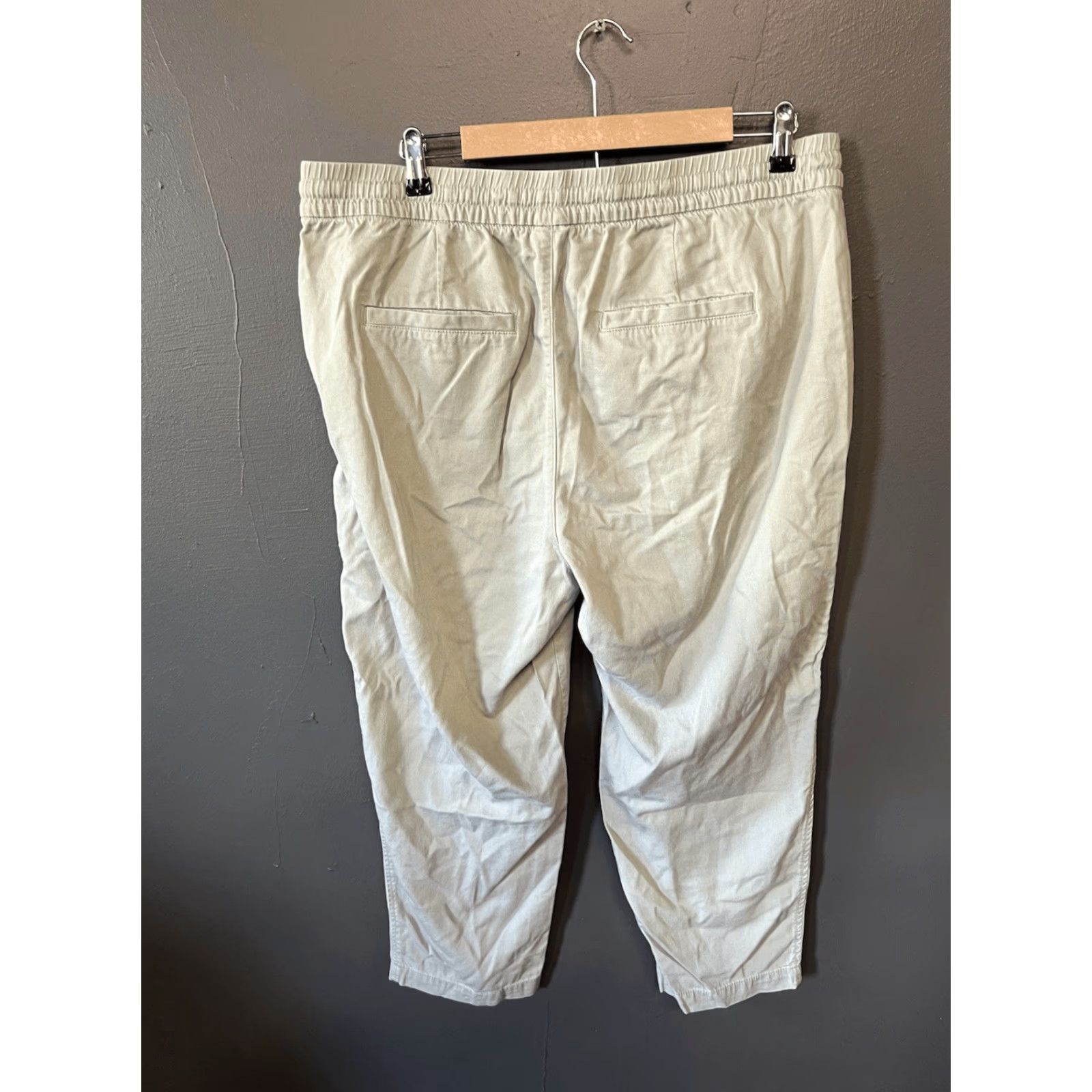 Gap Gap Womens Easy Pant Cropped Light Green XL Drawstring Pants Size 40" / US 18 - 2 Thumbnail