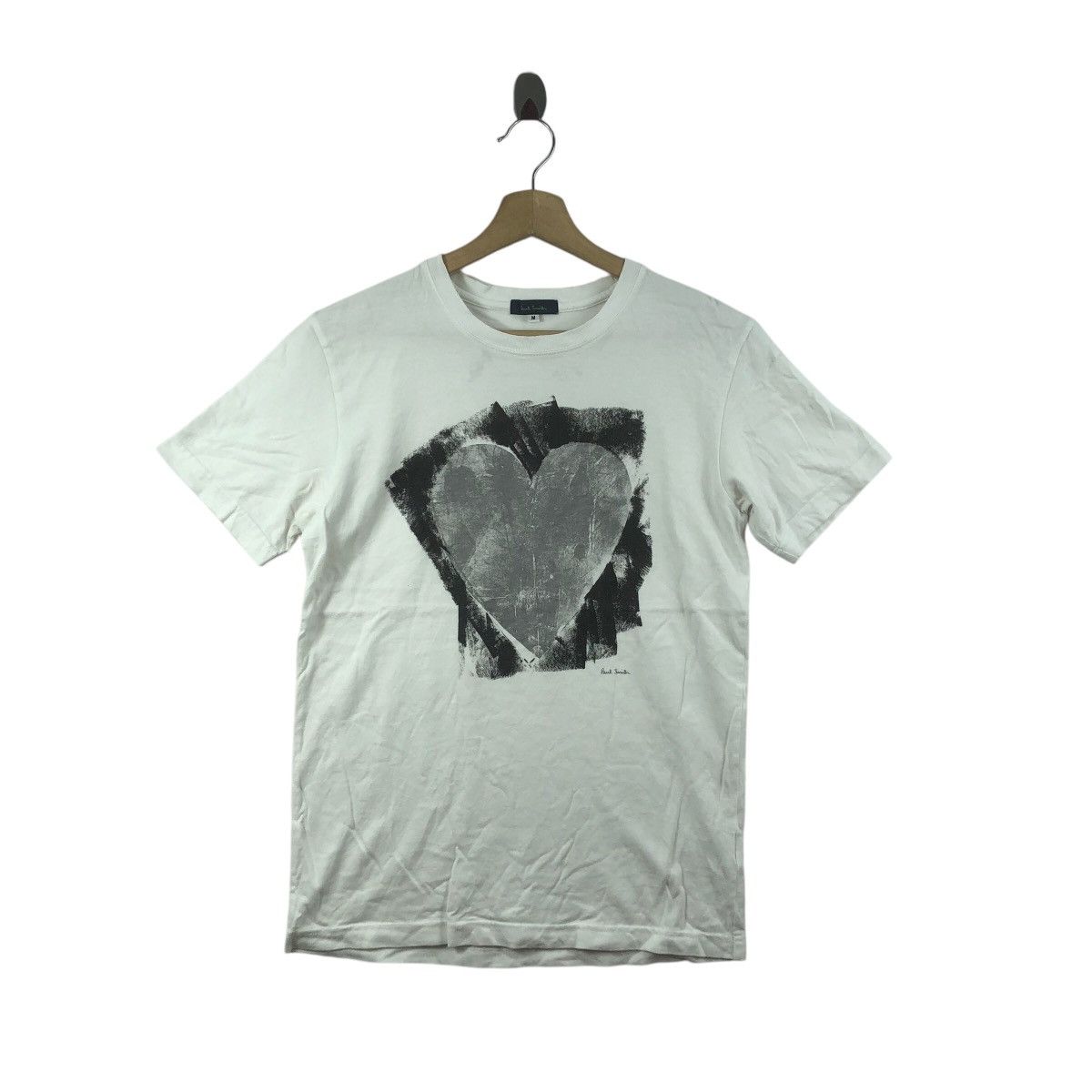 Vintage PAUL SMITH LONDON Black Heart Love Hurts Tee Shirt